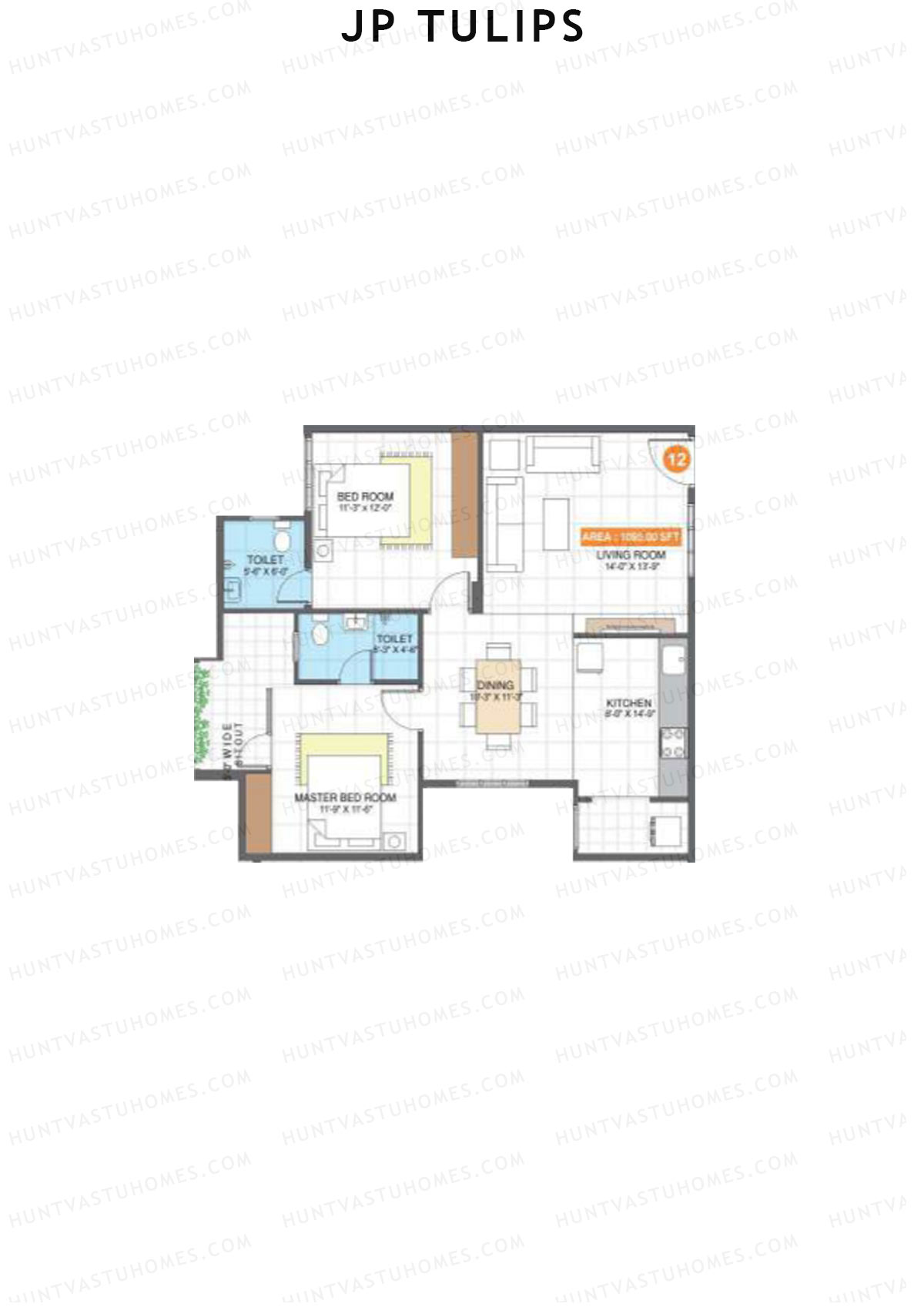 JP Tulips Block B Unit 12 Floor Plan