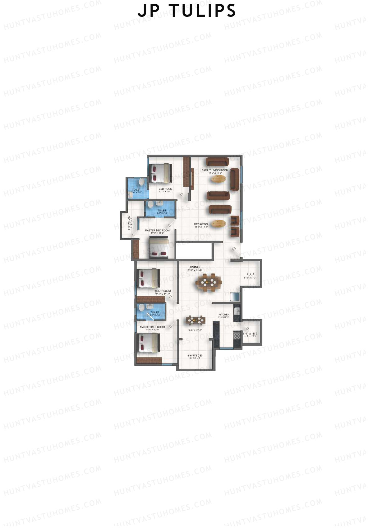 JP Tulips Block B Unit 12 Floor Plan