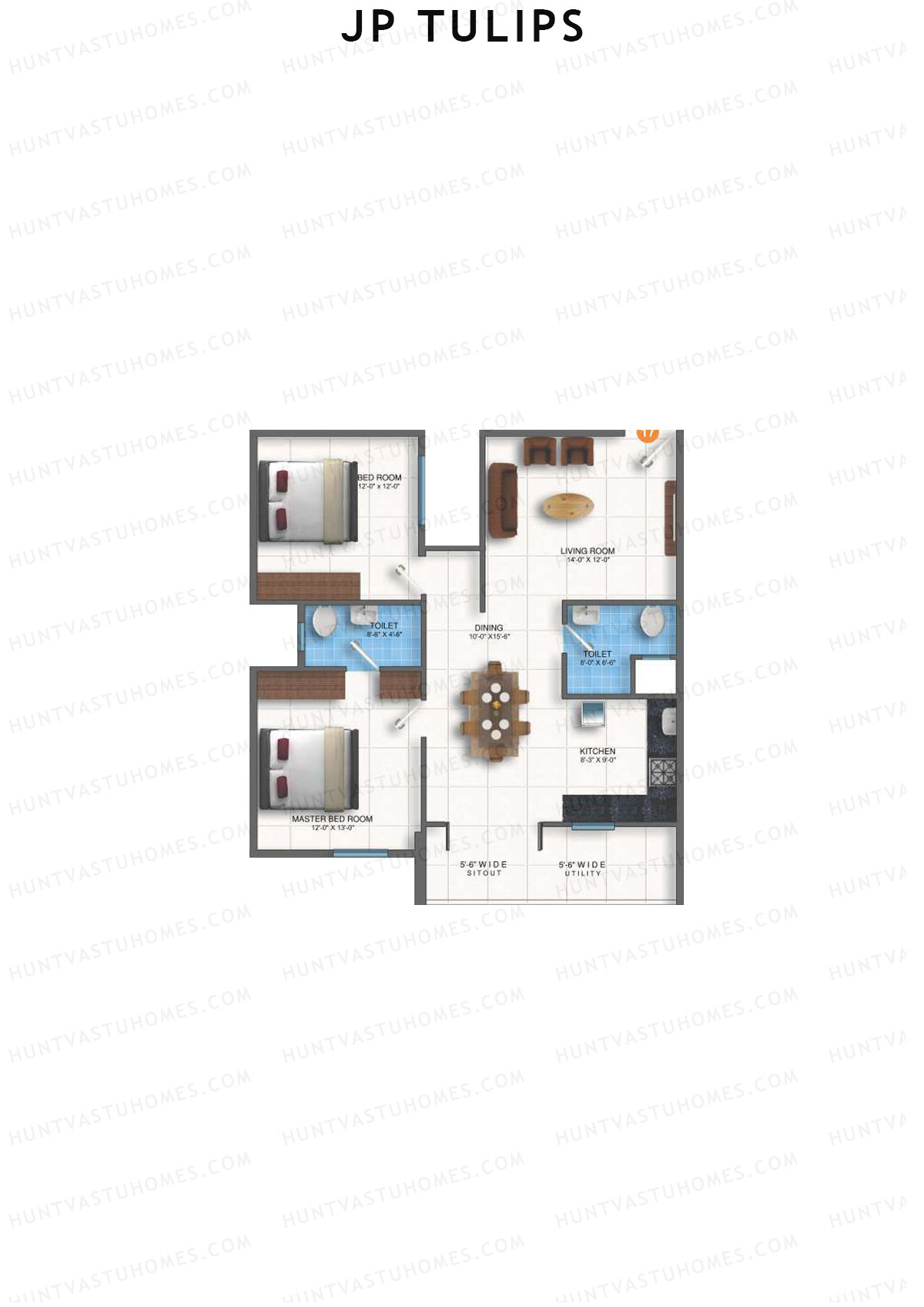 JP Tulips Block B Unit 17 Floor Plan