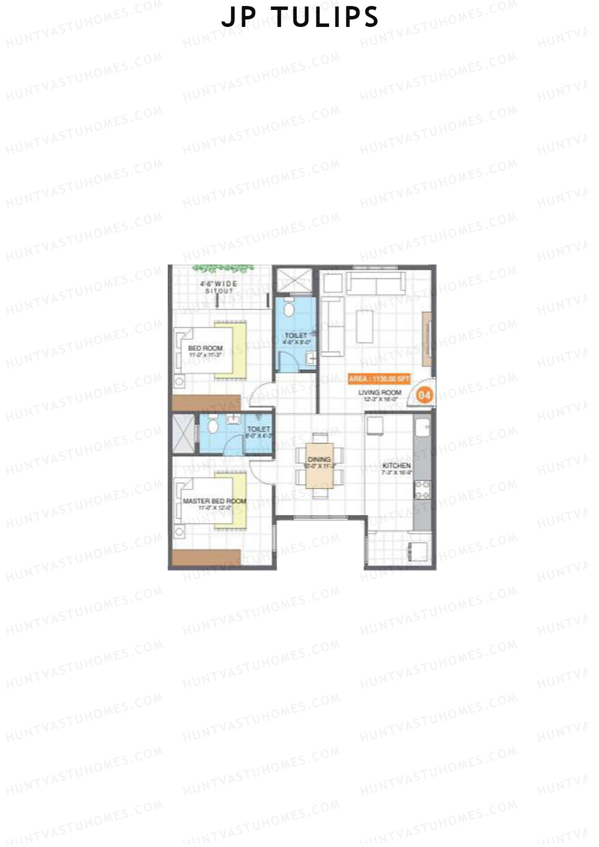JP Tulips Block B Unit 4 Floor Plan