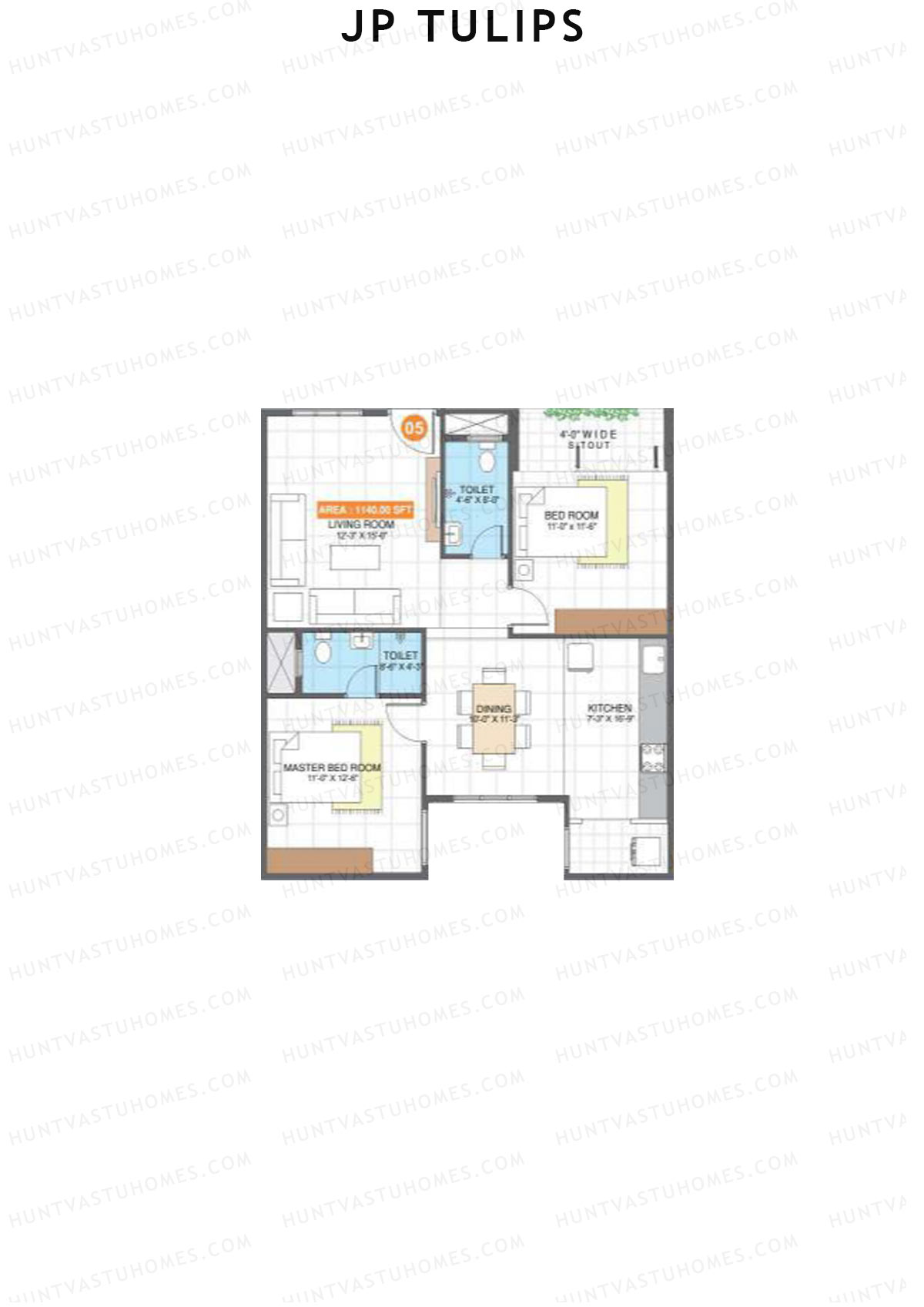JP Tulips Block B Unit 5 Floor Plan