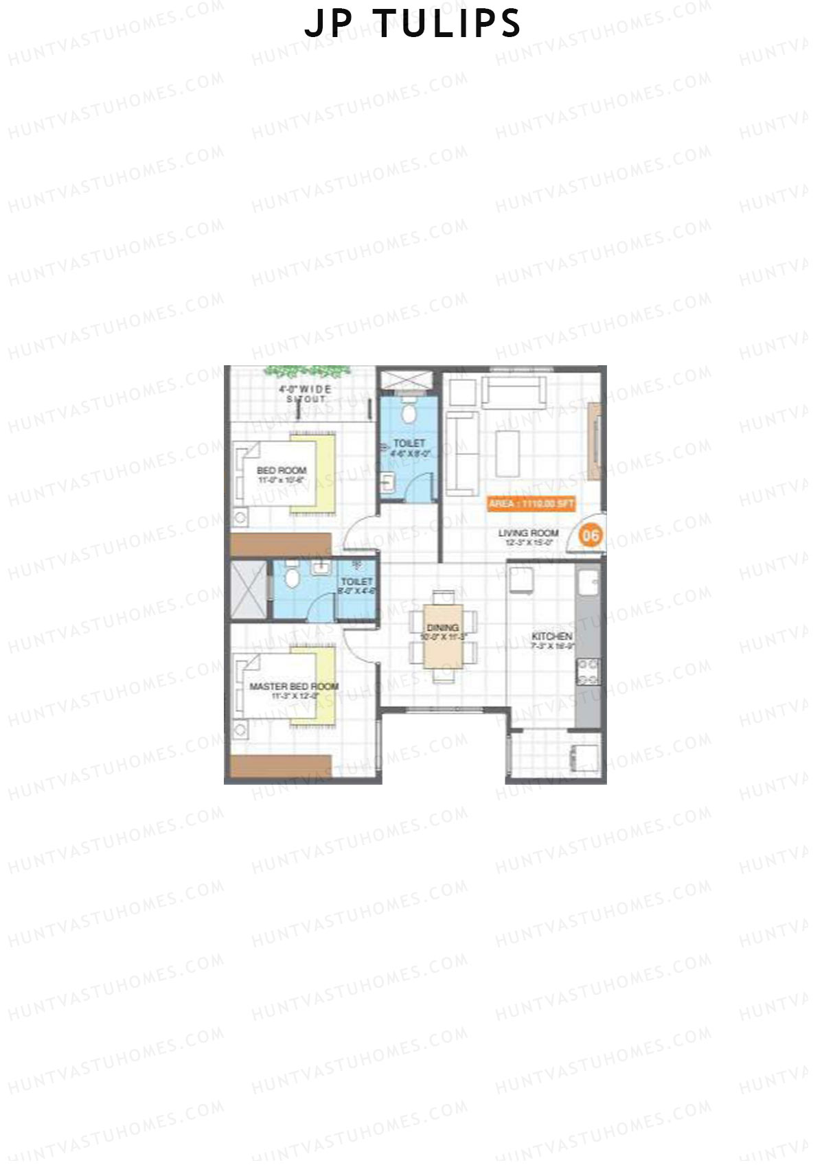 JP Tulips Block B Unit 6 Floor Plan