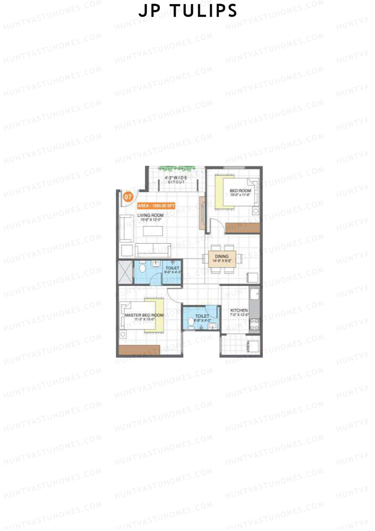 JP Tulips Block B Unit 7 Floor Plan