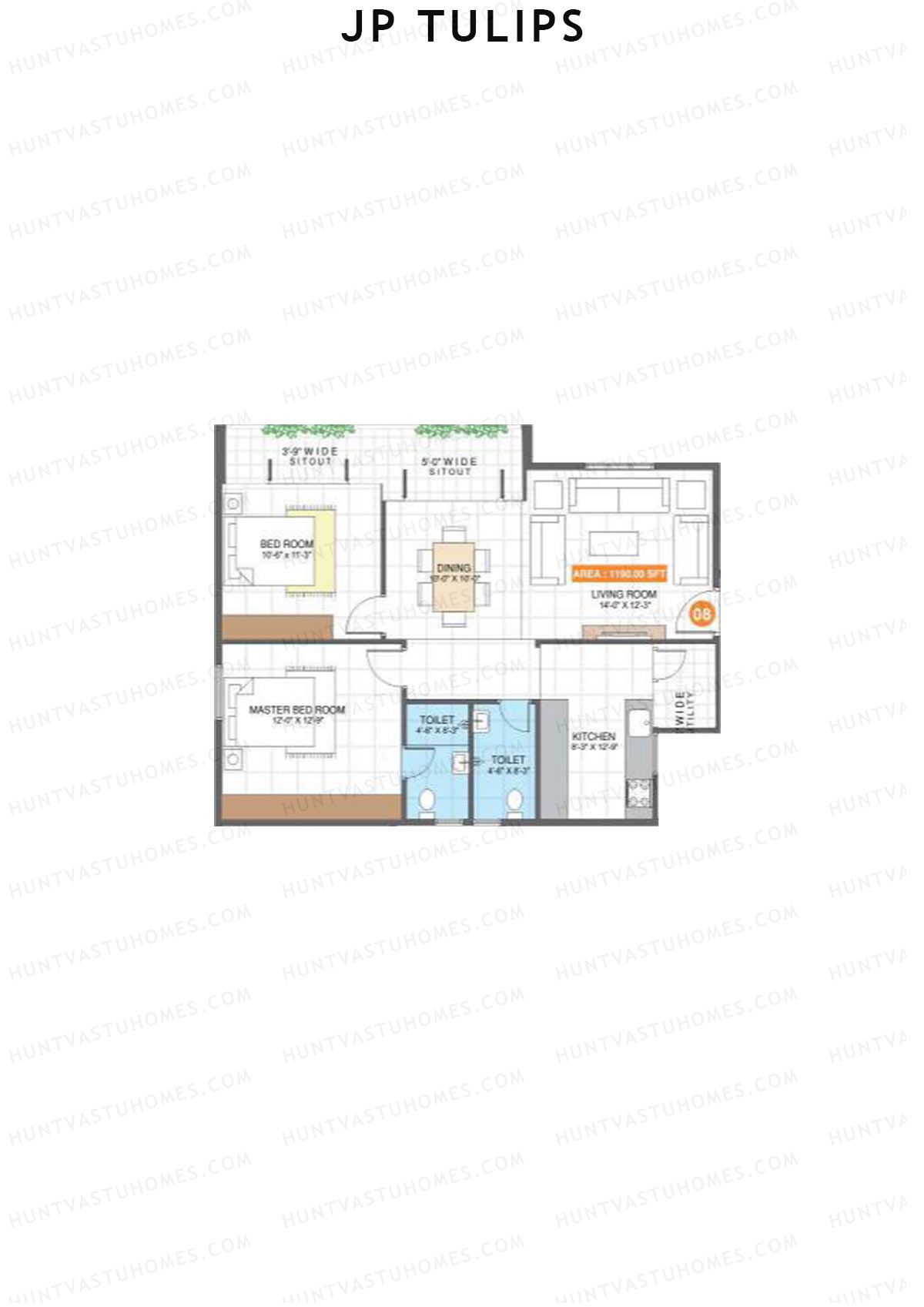 JP Tulips Block B Unit 8 Floor Plan