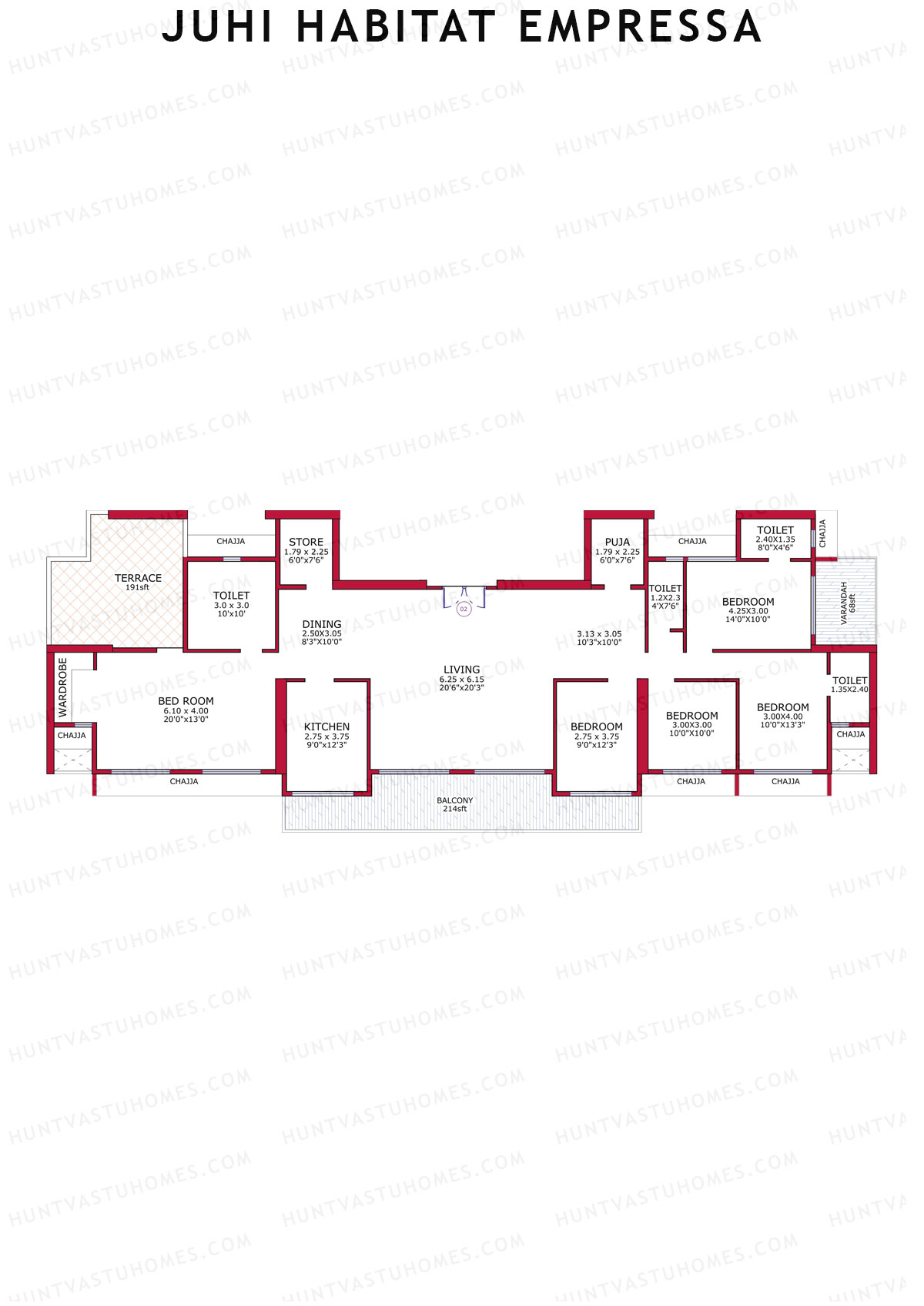 Juhi Habitat Empressa Tower 1 Unit 2 Floor Plan