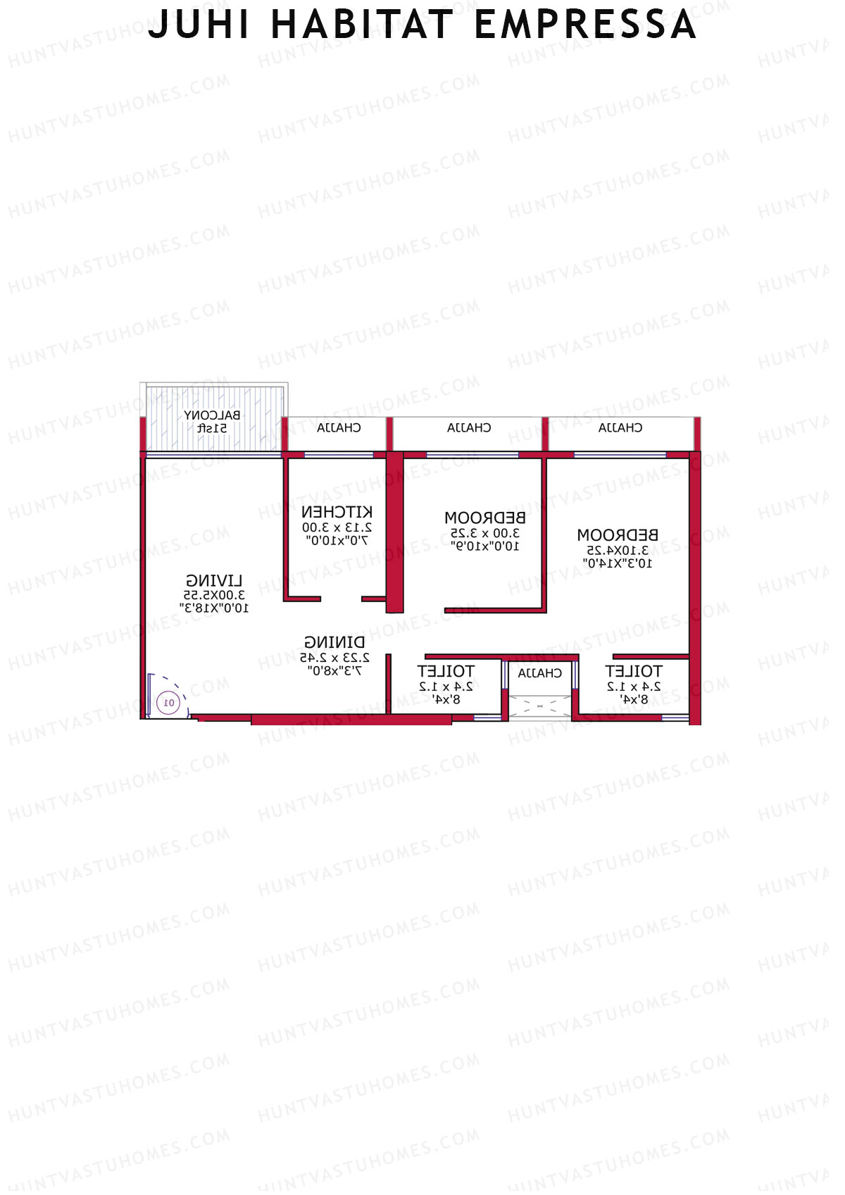 Juhi Habitat Empressa Tower 1 Unit 2 Floor Plan