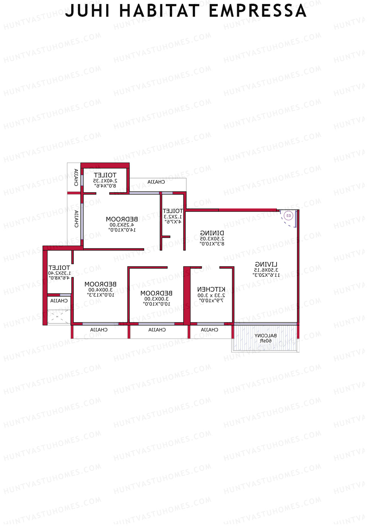 Juhi Habitat Empressa Tower 1 Unit 4 Floor Plan