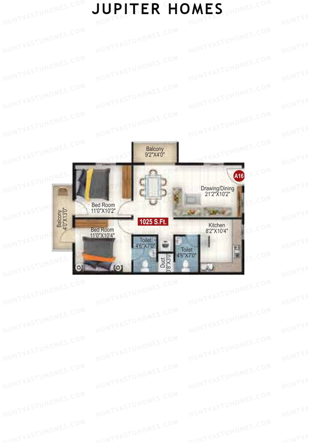 Jupiter Homes Block A Unit 16 Floor Plan