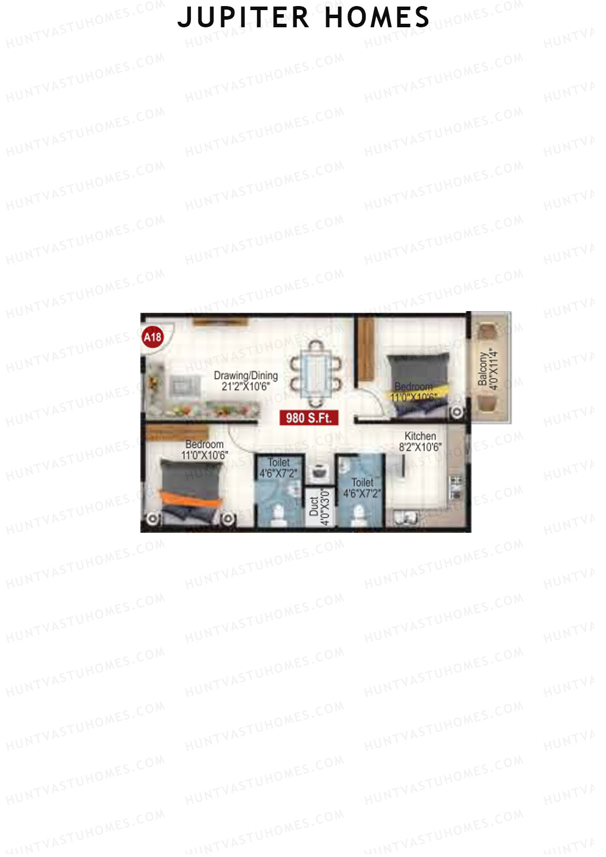 Jupiter Homes Block A Unit 18 Floor Plan