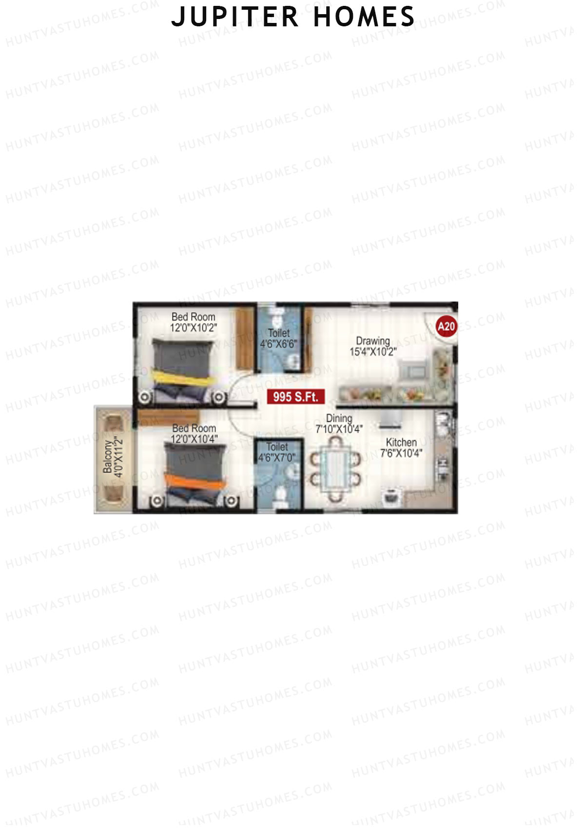 Jupiter Homes Block A Unit 20 Floor Plan