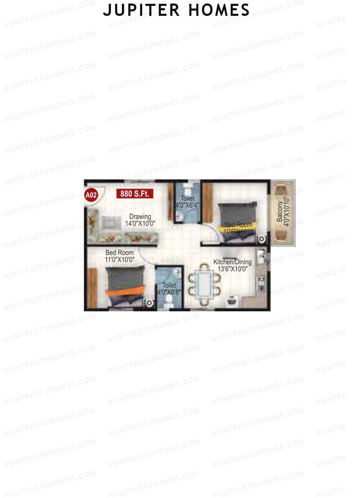 Jupiter Homes Block A Unit 2 Floor Plan