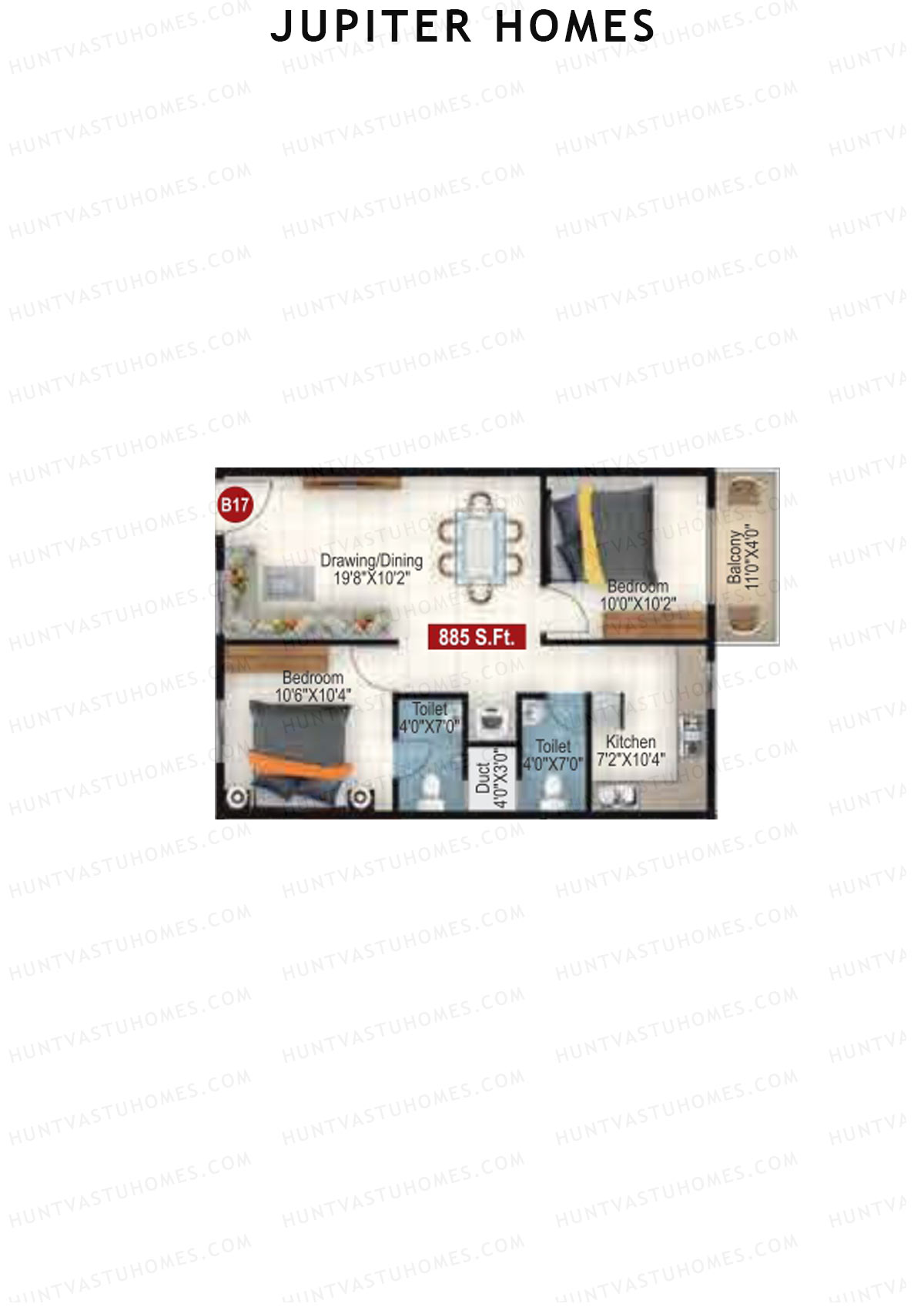 Jupiter Homes Block B Unit 19 Floor Plan