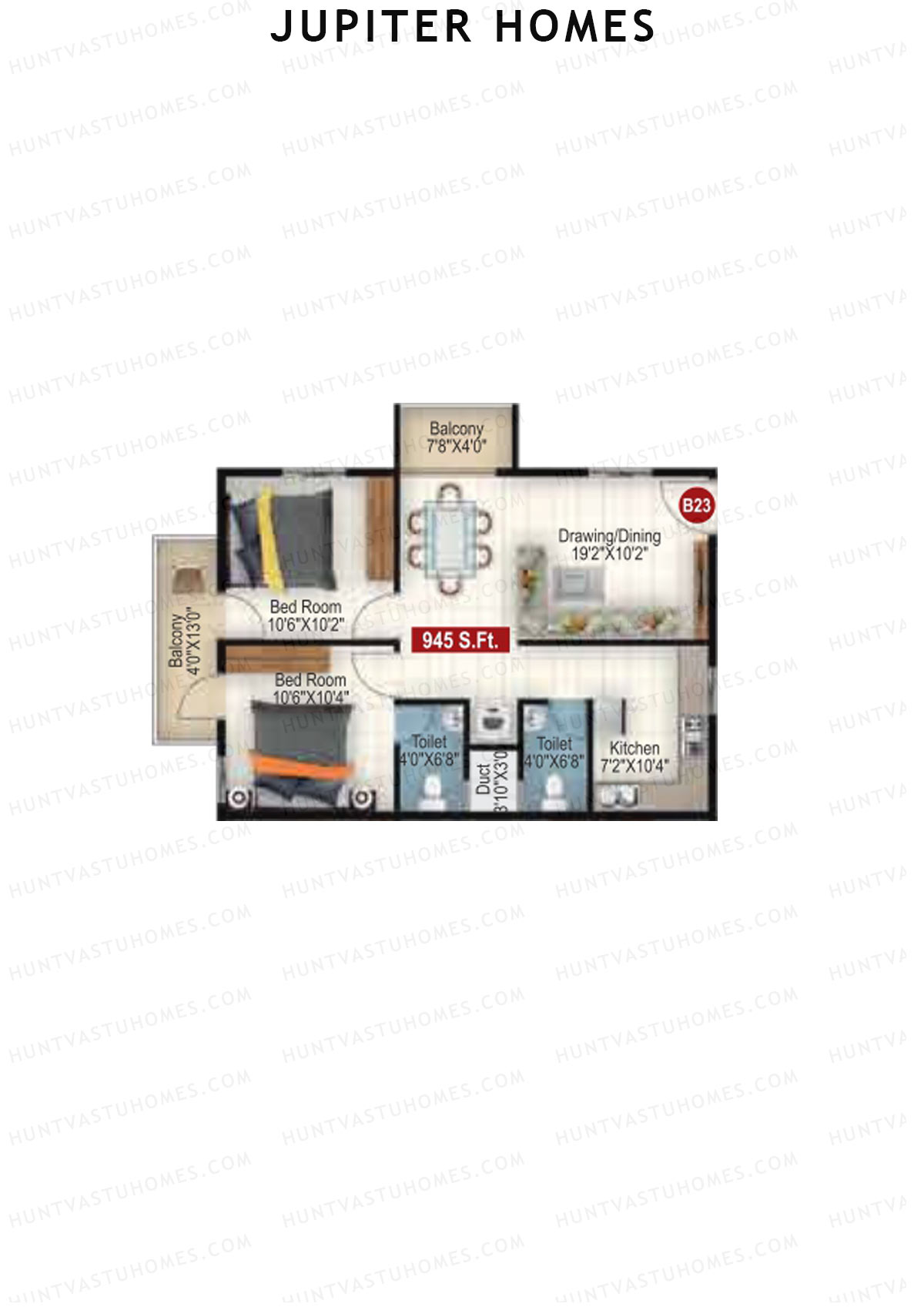 Jupiter Homes Block B Unit 23 Floor Plan