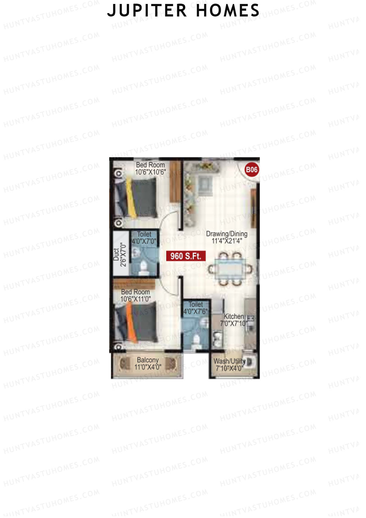 Jupiter Homes Block B Unit 6 Floor Plan
