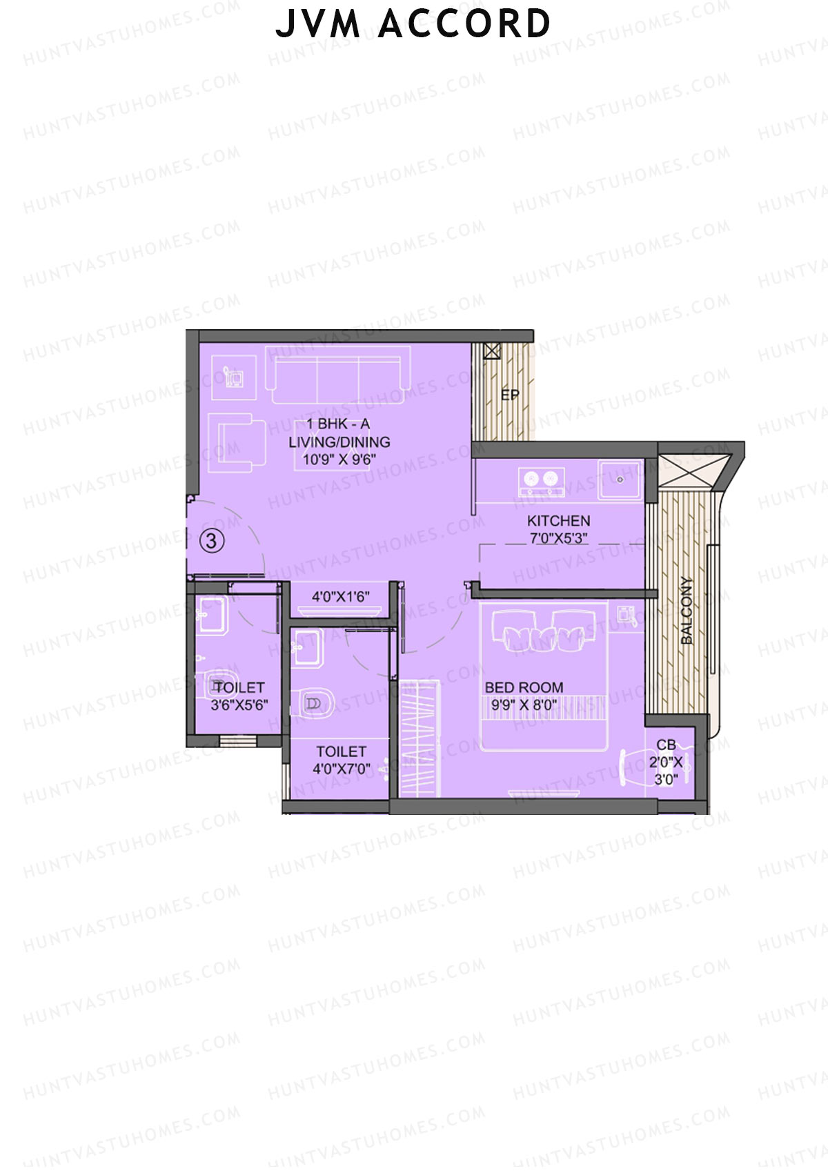 JVM Accord Wing A1 Unit 3 Floor Plan
