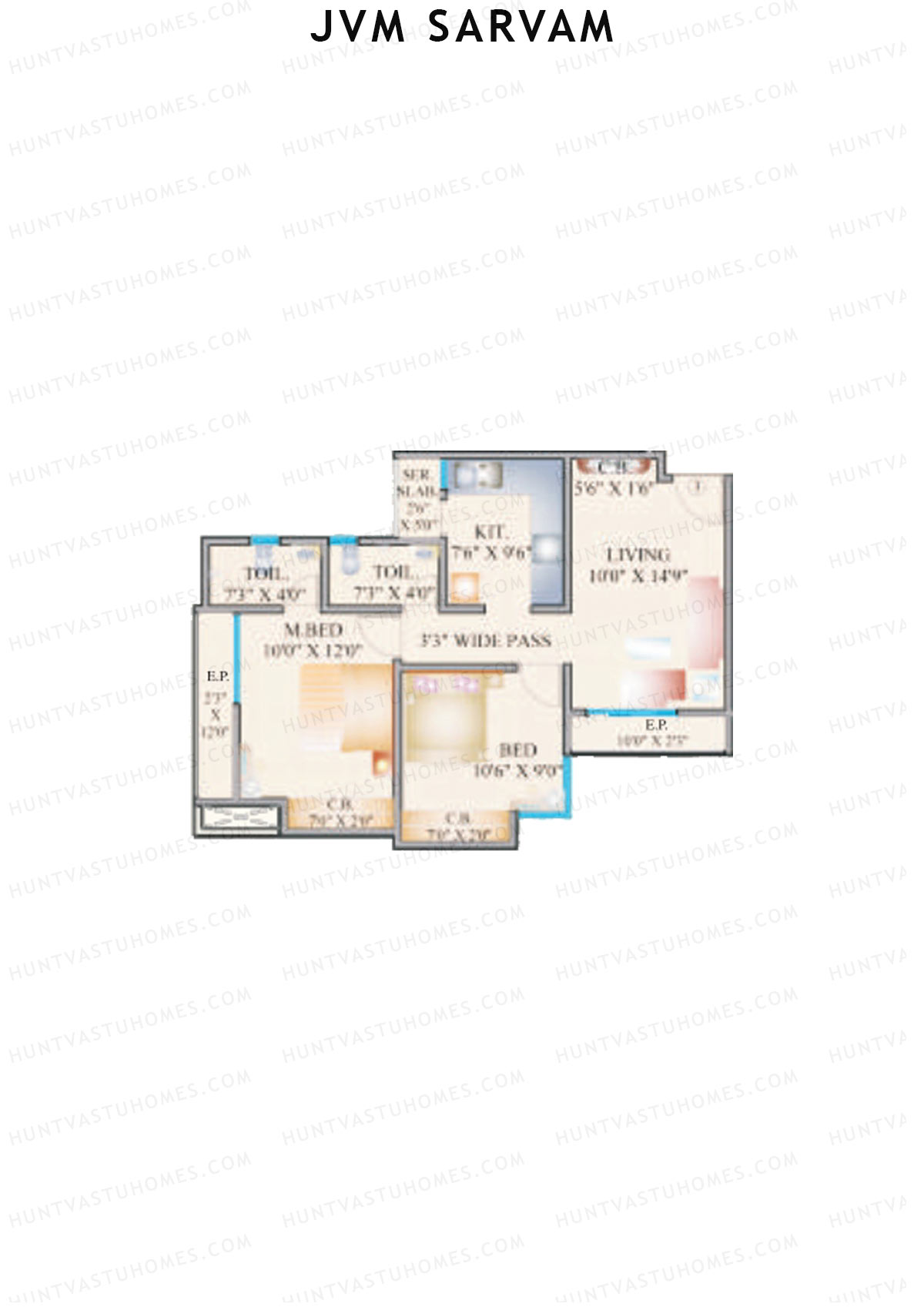 JVM Sarvam Wing B Unit 3 Floor Plan