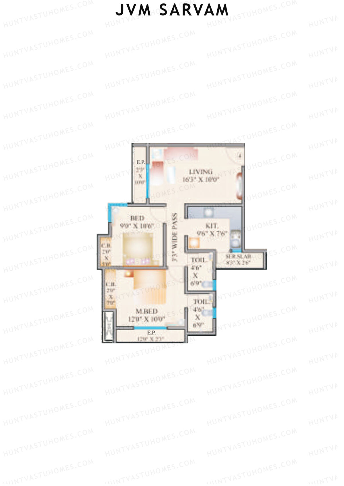 JVM Sarvam Wing B Unit 4 Floor Plan