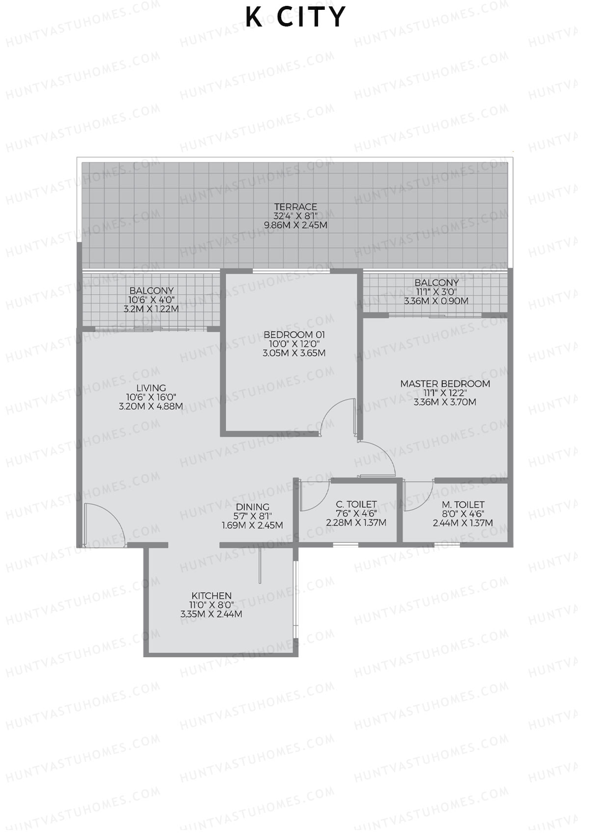 K City Tower C Unit 2 Floor Plan