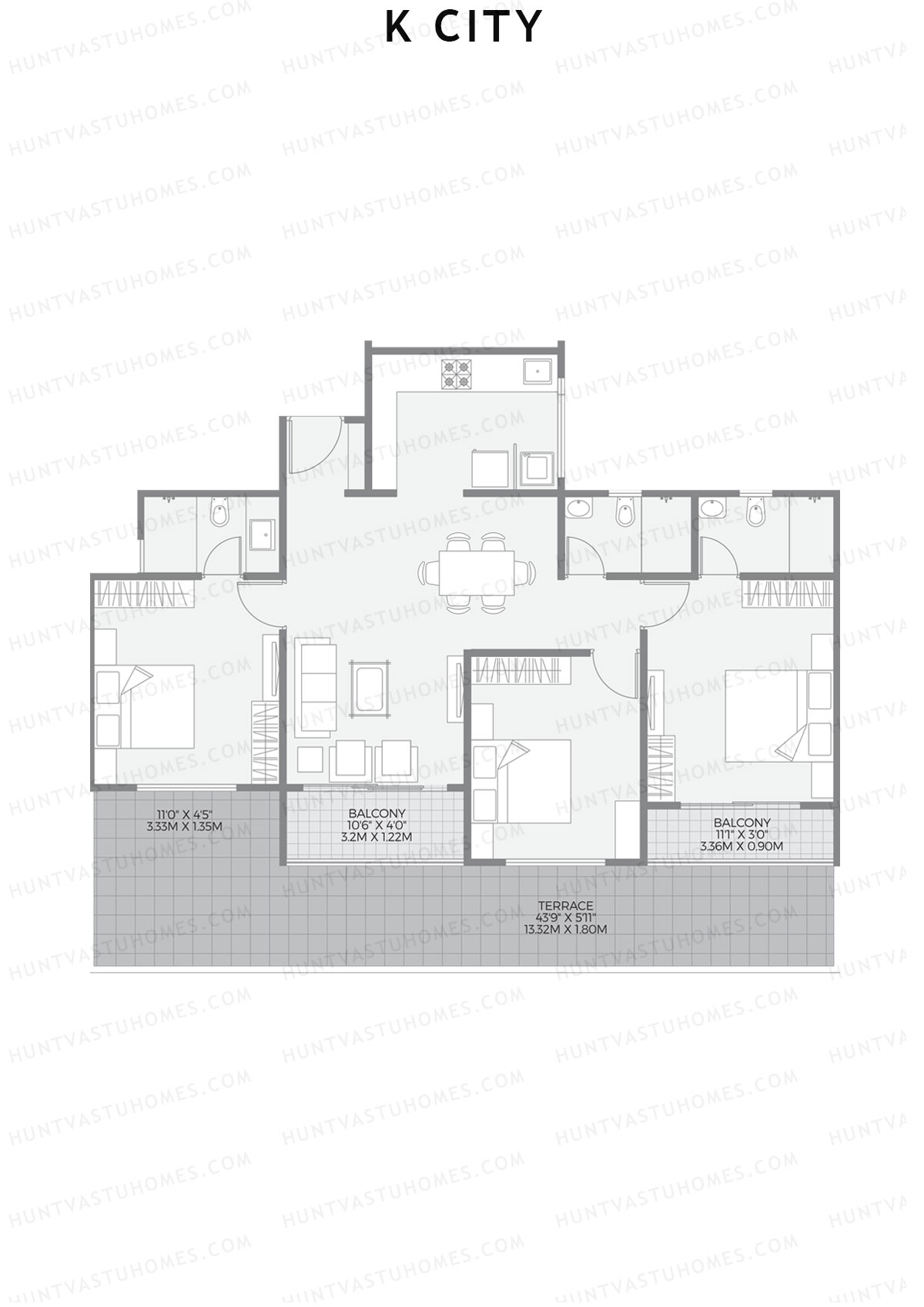 K City Tower C Unit 3 Floor Plan