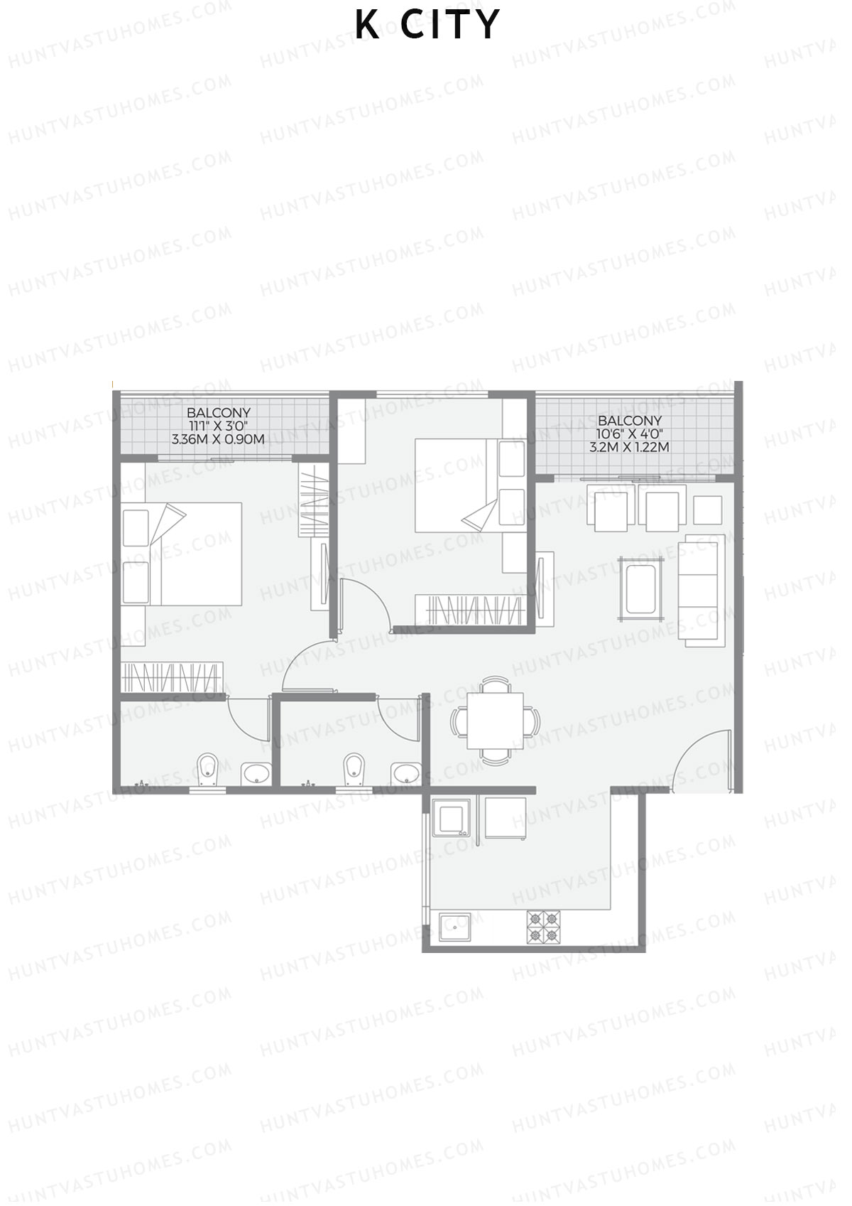 K City Tower H Unit 1 Floor Plan