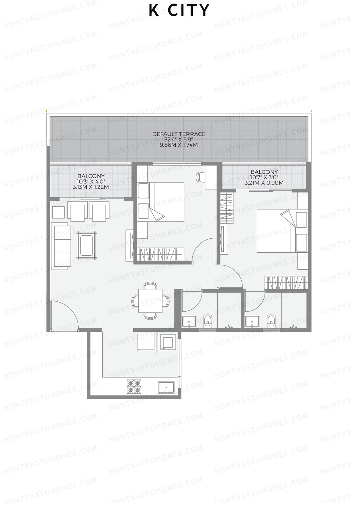 K City Tower H Unit 2 Floor Plan