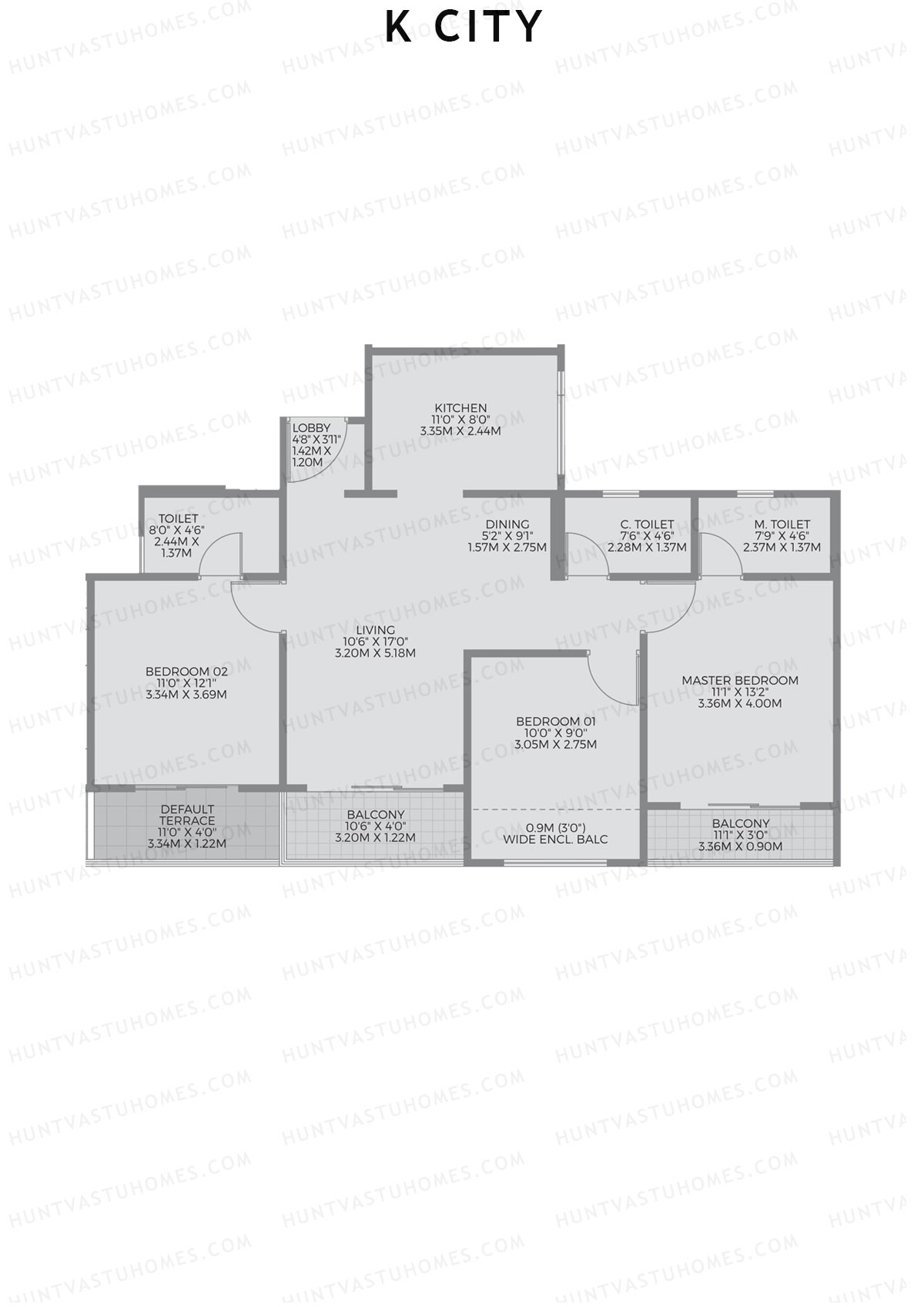 K City Tower H Unit 3 Floor Plan