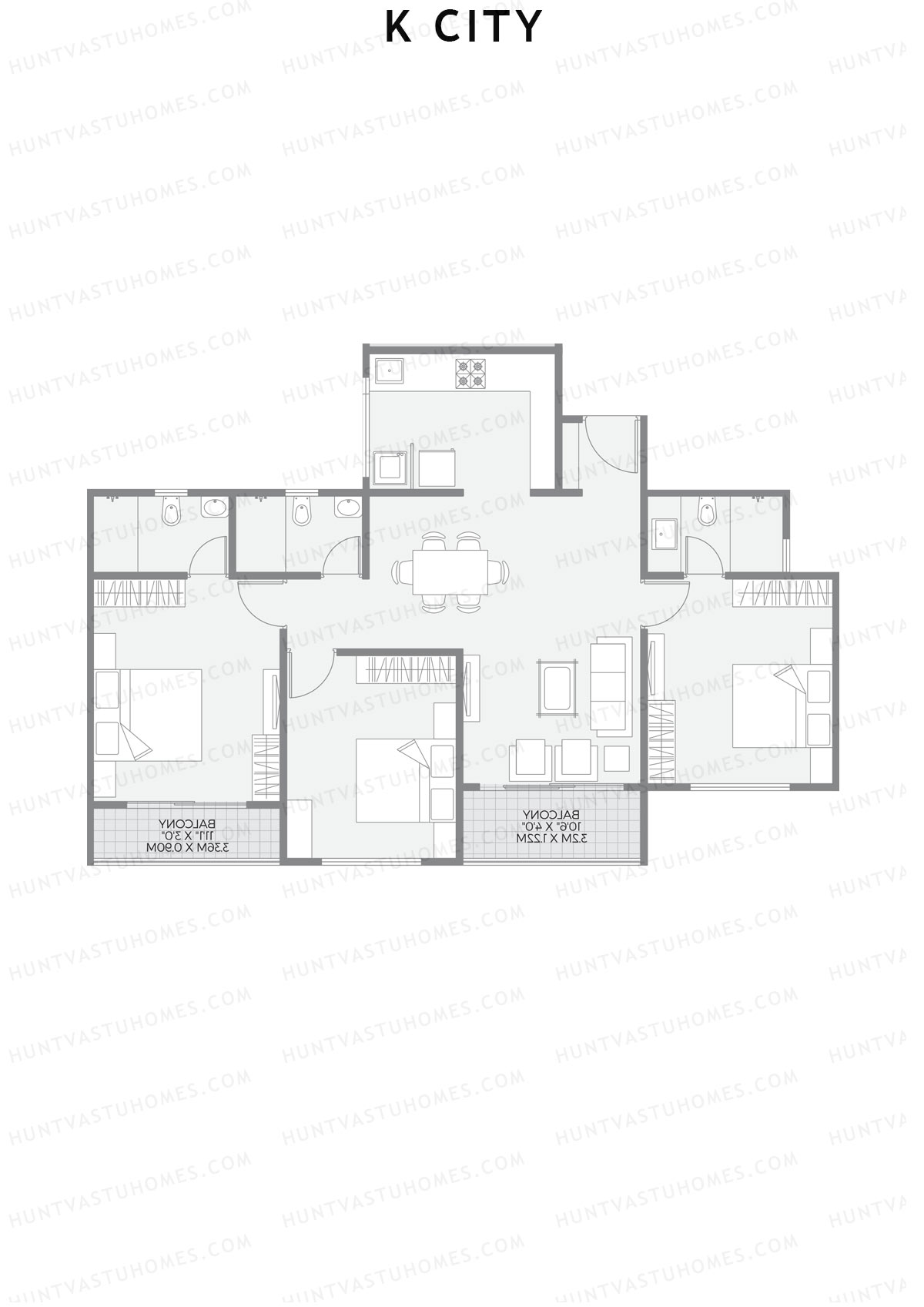 K City Tower H Unit 4 Floor Plan