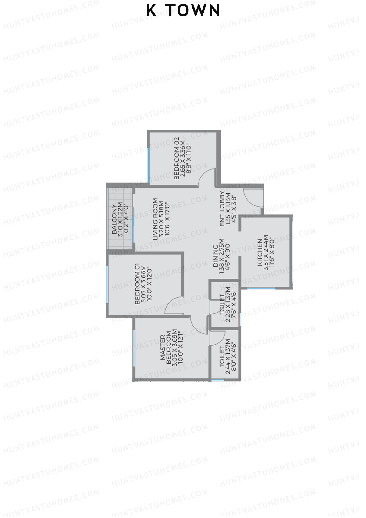 K Town Tower A4 Unit 2 Floor Plan