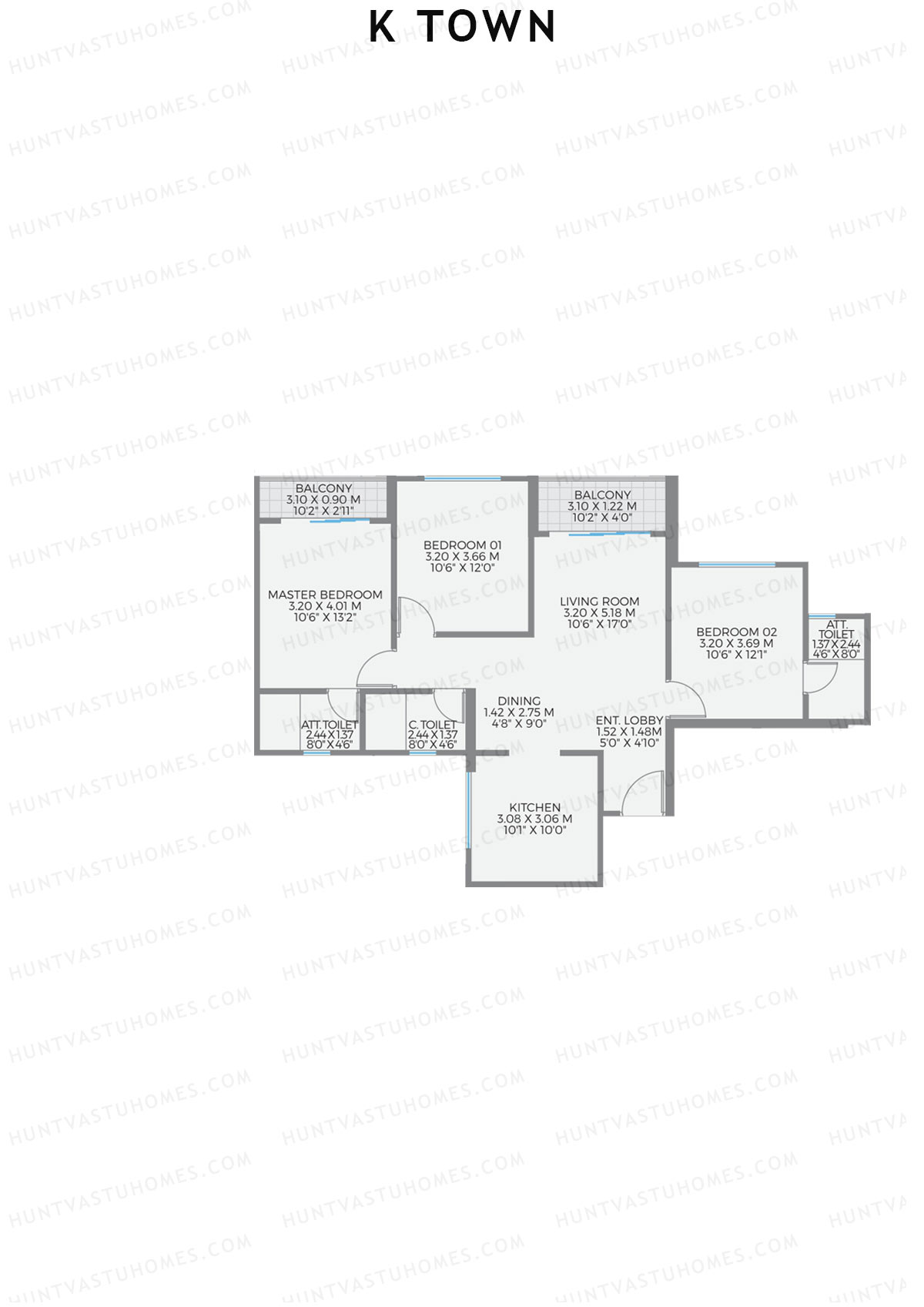 K Town Tower B1 Unit 2 Floor Plan