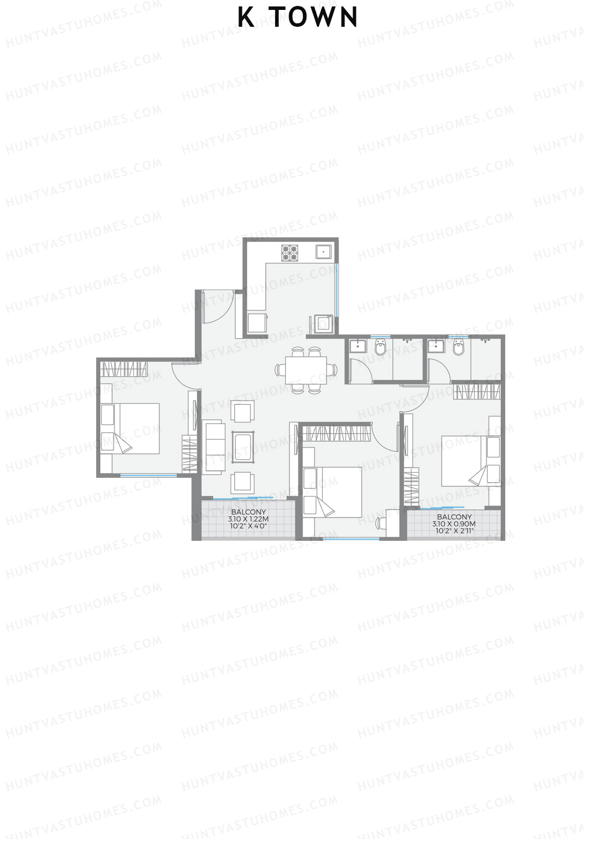 K Town Tower B2 Unit 5 Floor Plan
