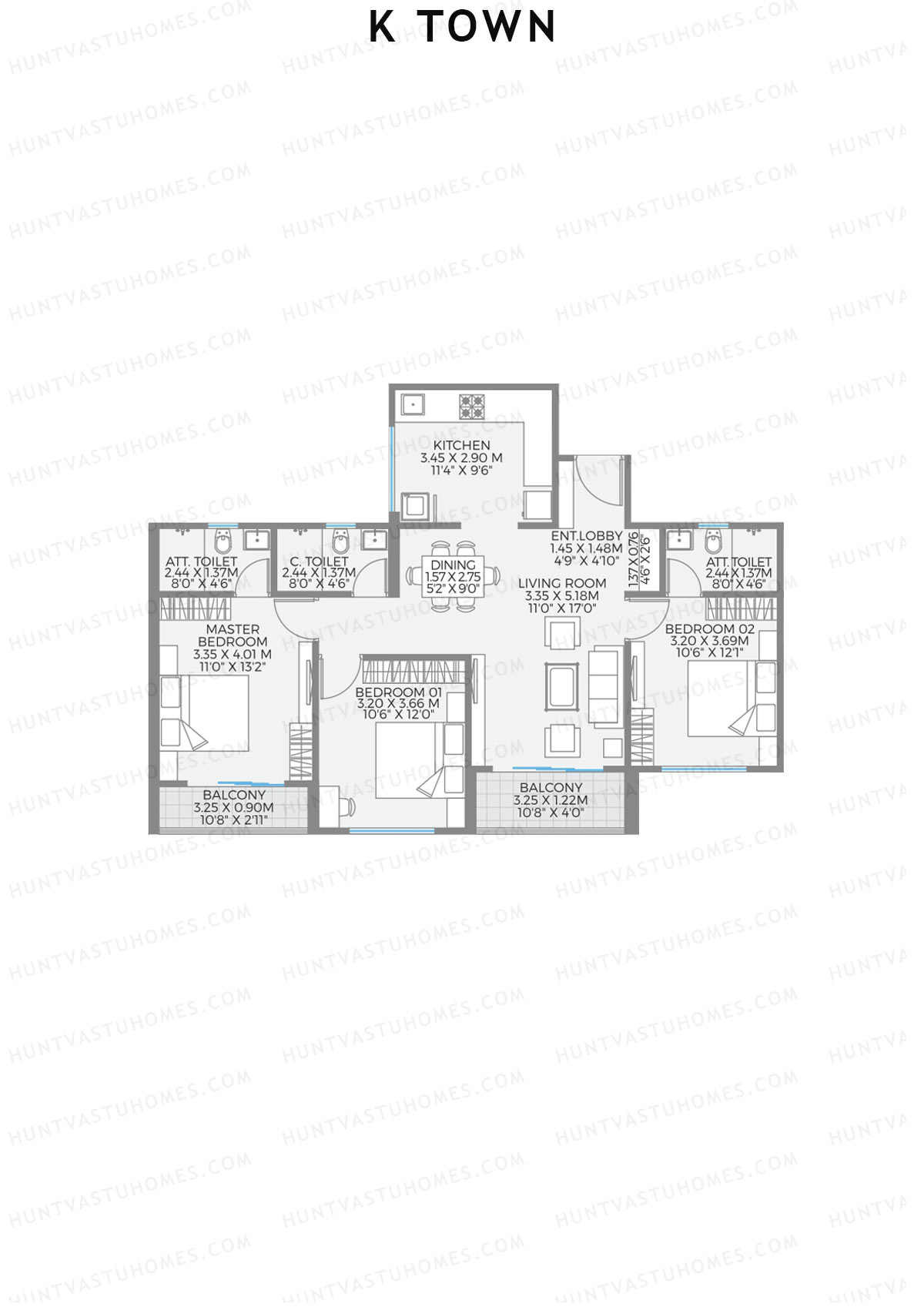 K Town Tower B2 Unit 6 Floor Plan