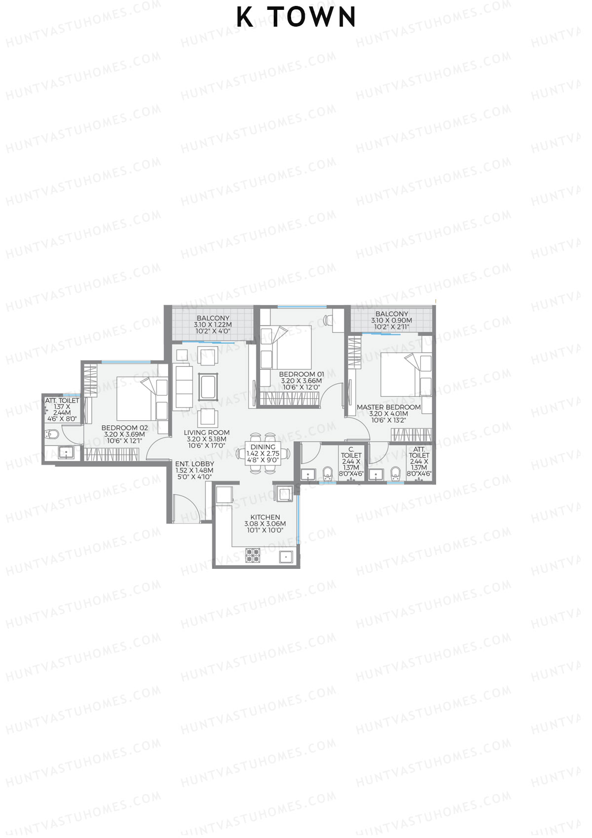 K Town Tower B3 Unit 2 Floor Plan