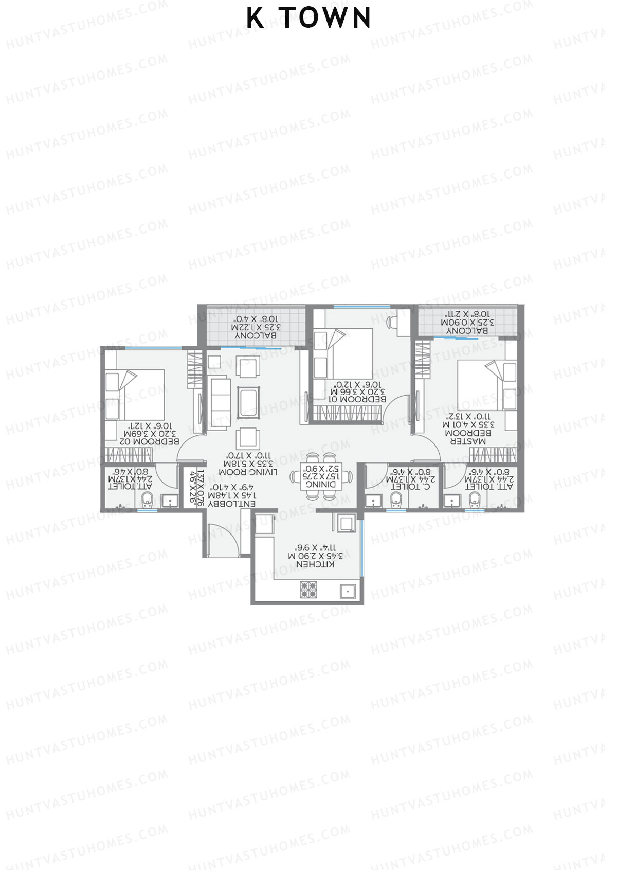 K Town Tower B3 Unit 3 Floor Plan