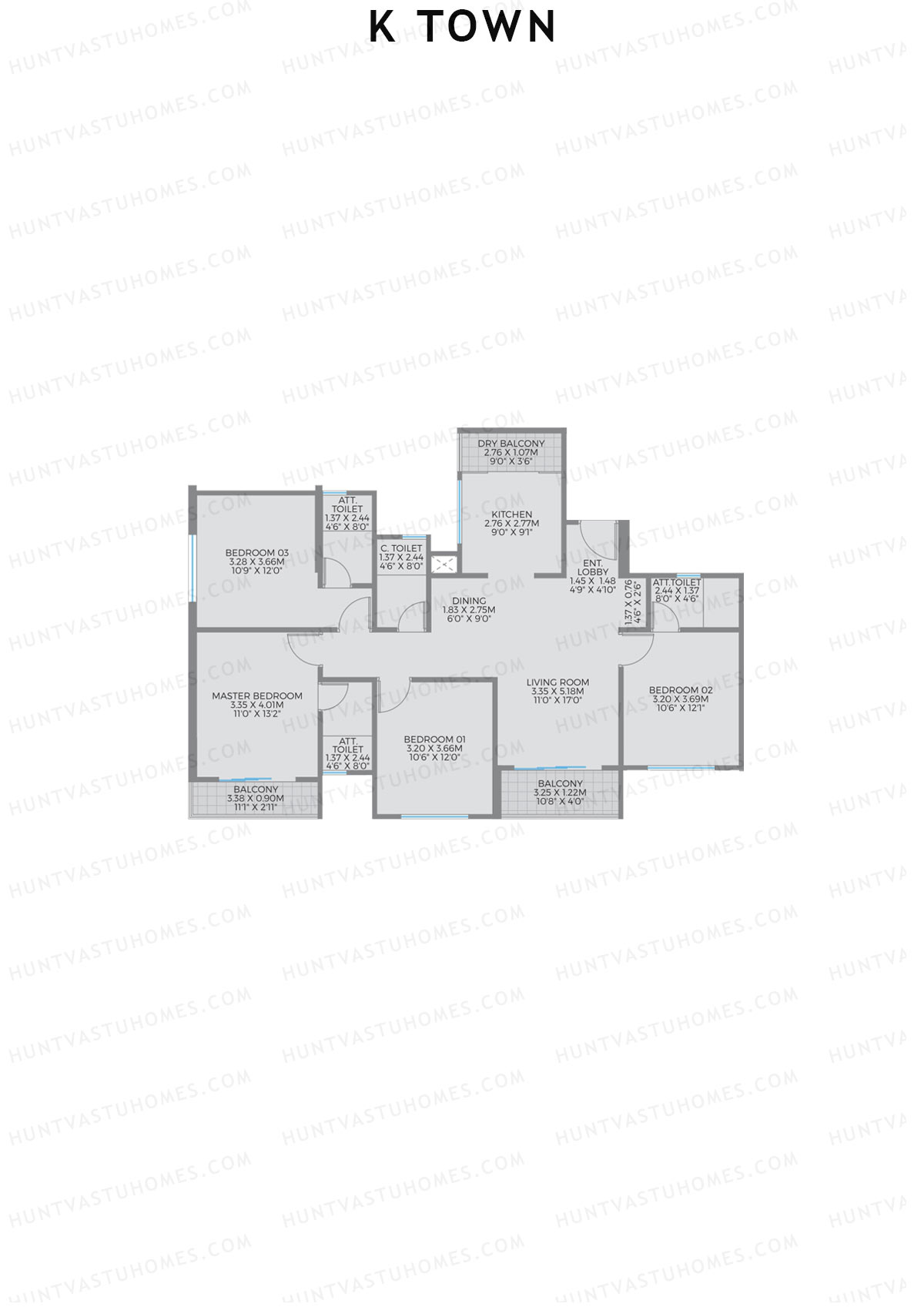 K Town Tower B3 Unit 6 Floor Plan