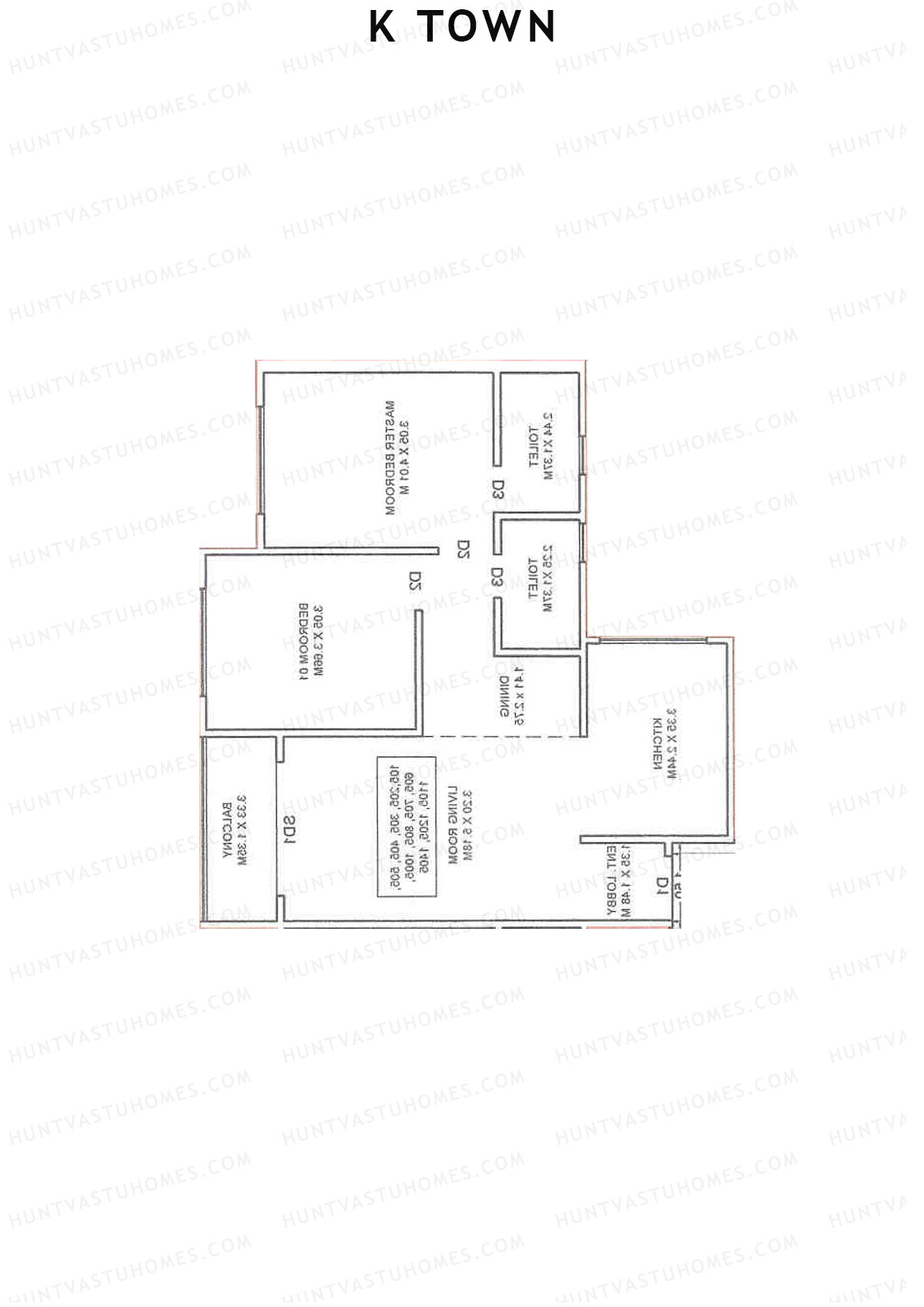 K Town Tower C2 Unit 2 Floor Plan