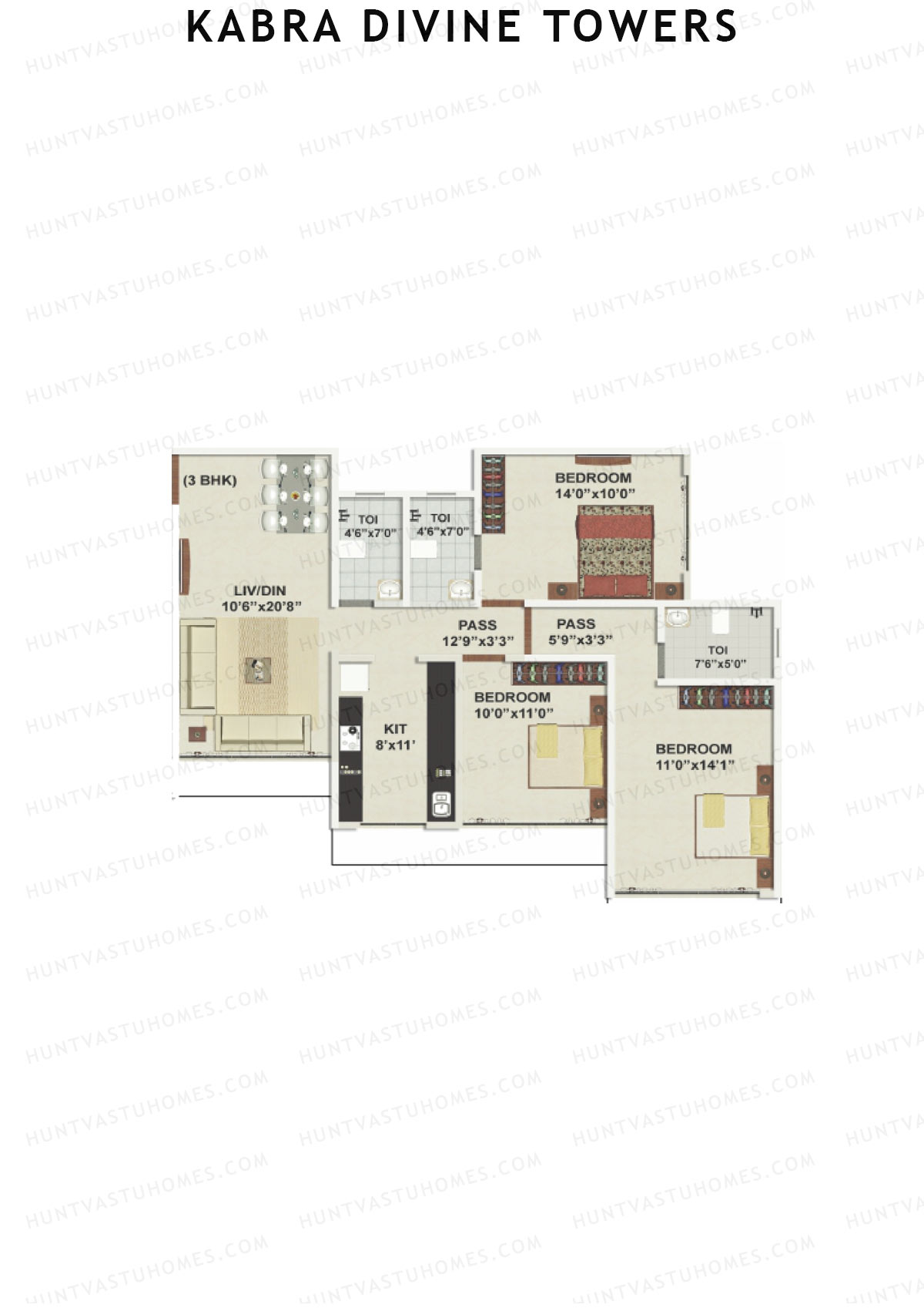 Kabra Divine Towers Wing B Unit 2 Floor Plan