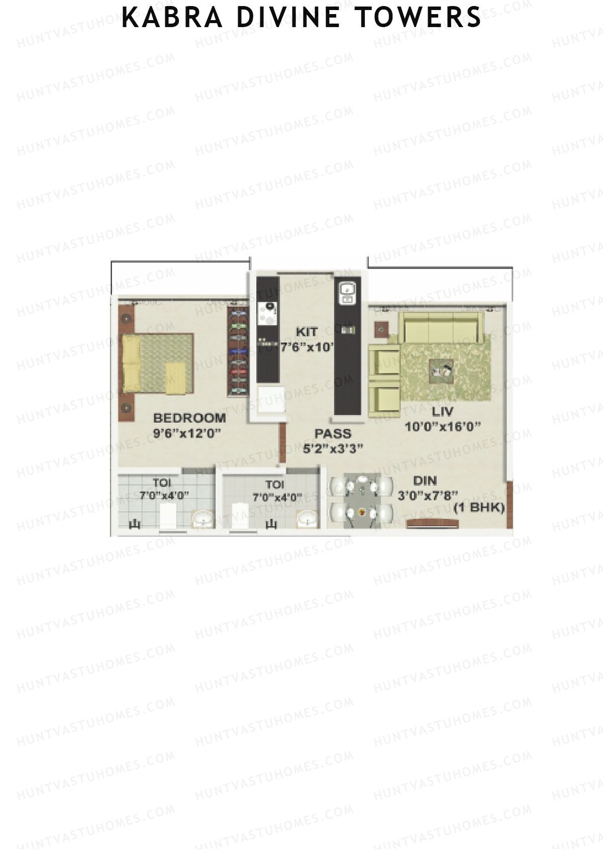 Kabra Divine Towers Wing B Unit 3 Floor Plan