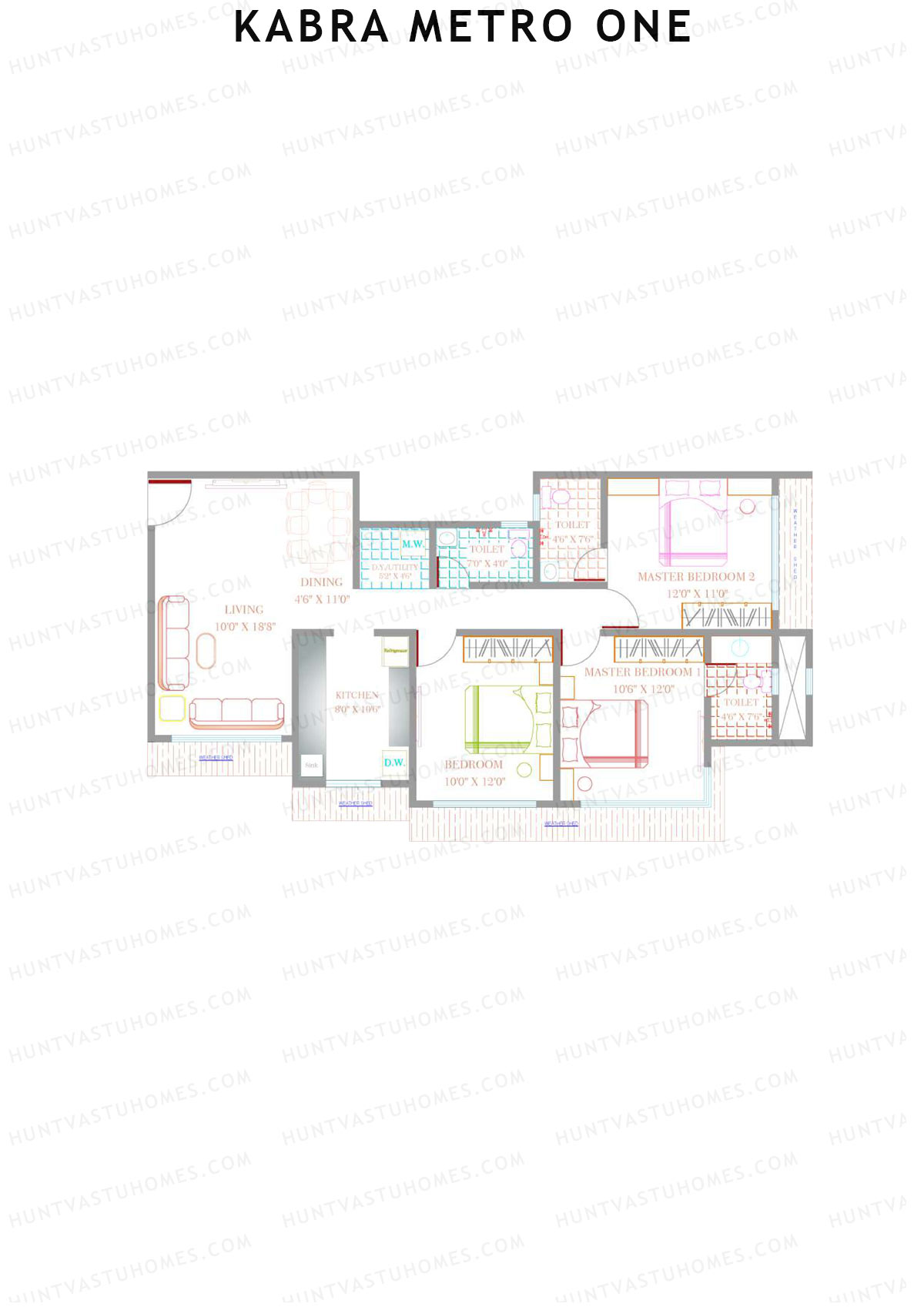 Kabra Metro one Wing A Unit 2 Floor Plan