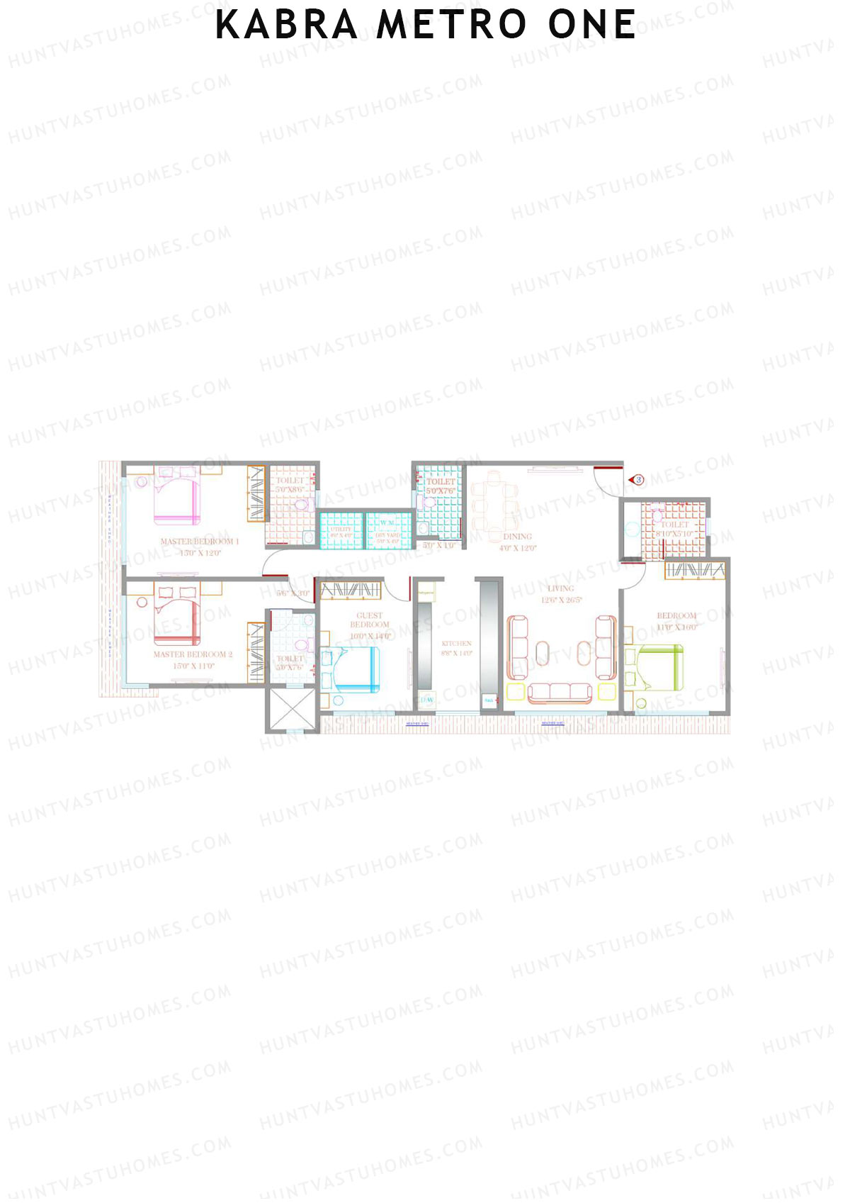 Kabra Metro one Wing A Unit 3 Floor Plan