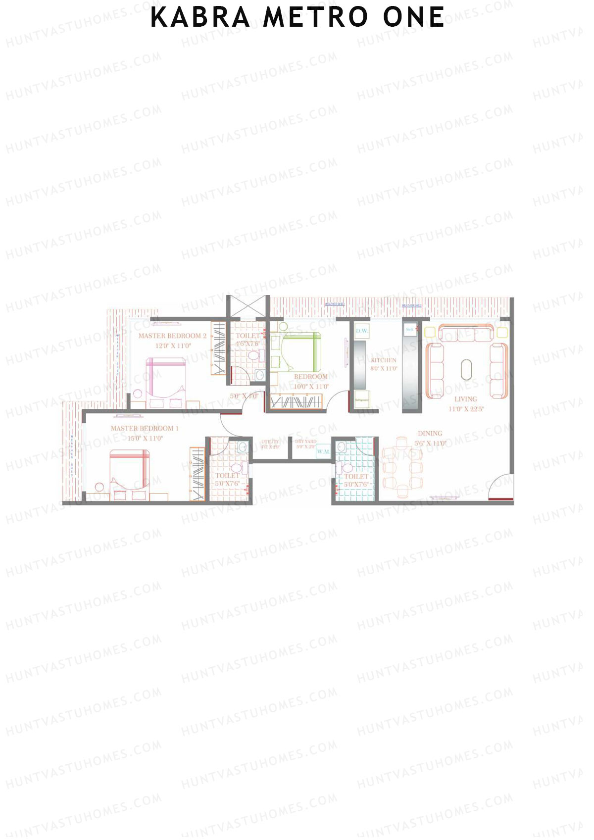 Kabra Metro one Wing A Unit 4 Floor Plan