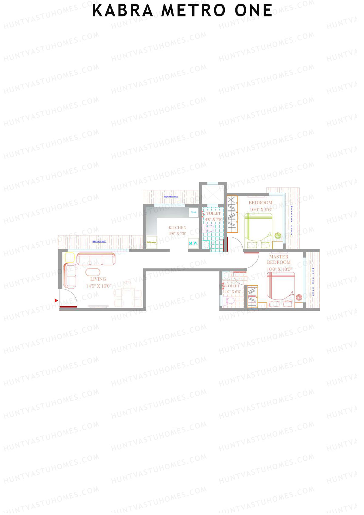 Kabra Metro one Wing B Unit 1 Floor Plan