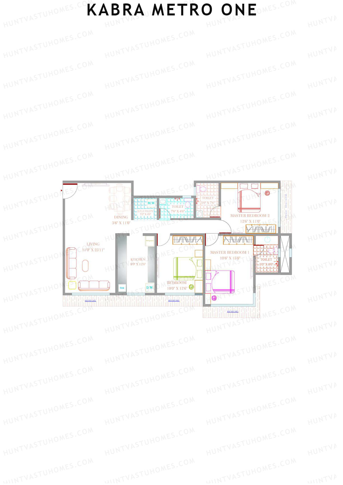Kabra Metro one Wing B Unit 2 Floor Plan