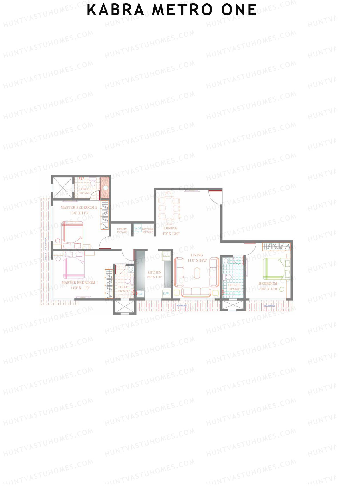 Kabra Metro one Wing B Unit 3 Floor Plan