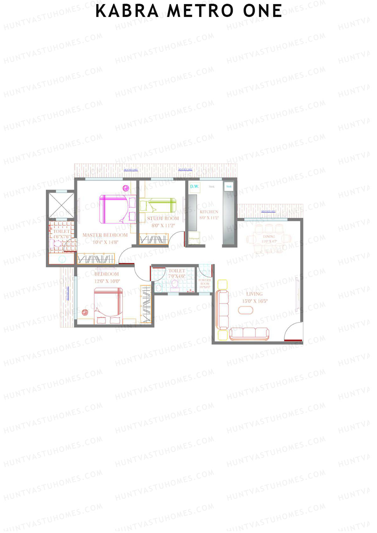 Kabra Metro one Wing B Unit 4 Floor Plan