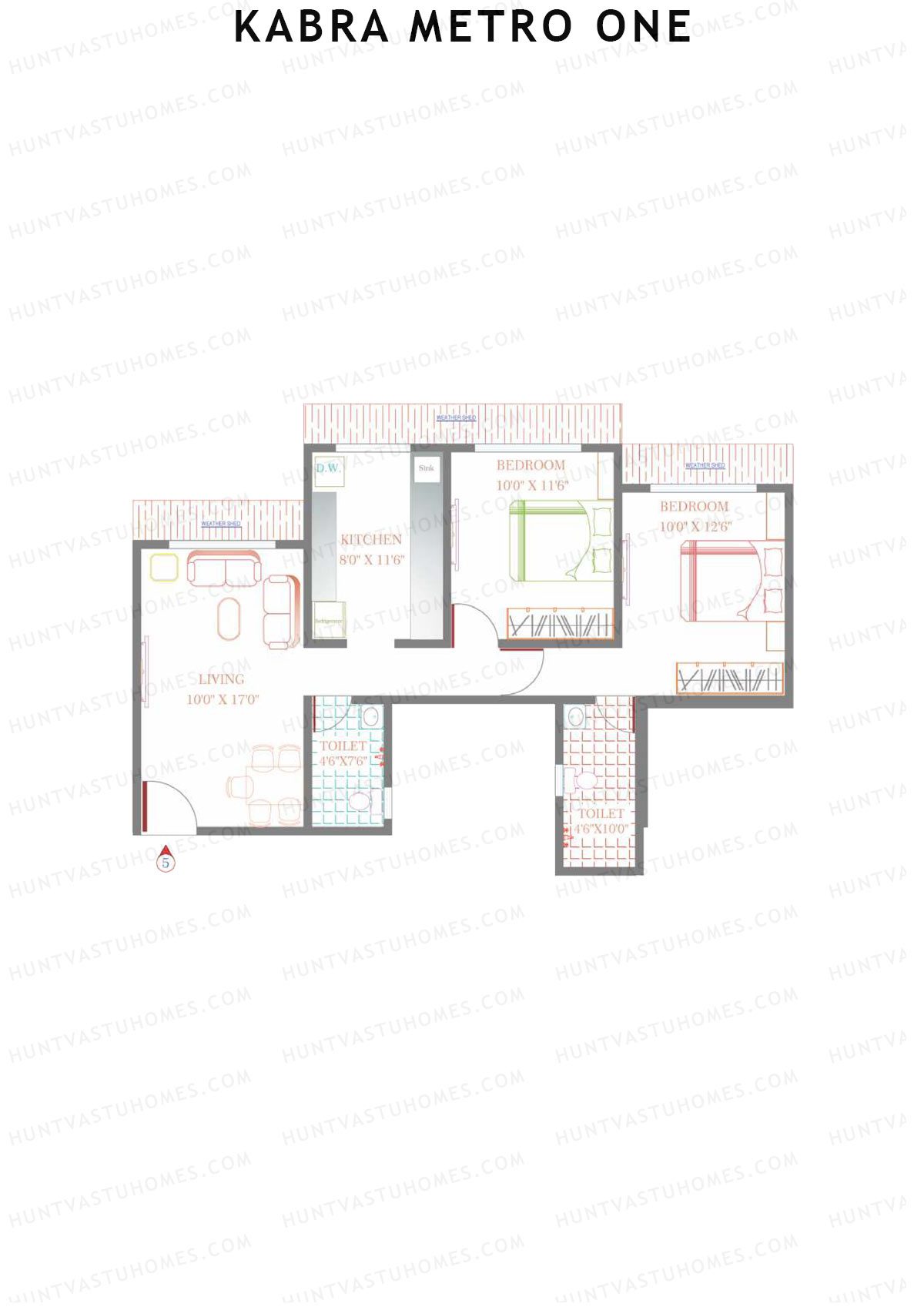 Kabra Metro one Wing B Unit 5 Floor Plan