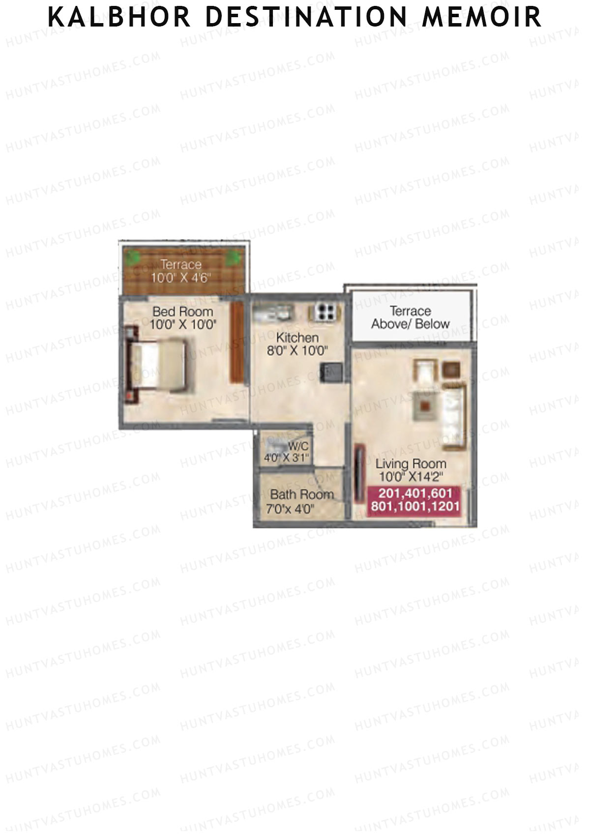 Kalbhor Destination Memoir Tower A Unit 1 Floor Plan