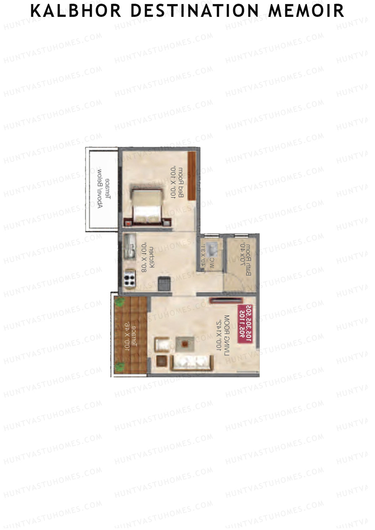 Kalbhor Destination Memoir Tower B Unit 1 Floor Plan