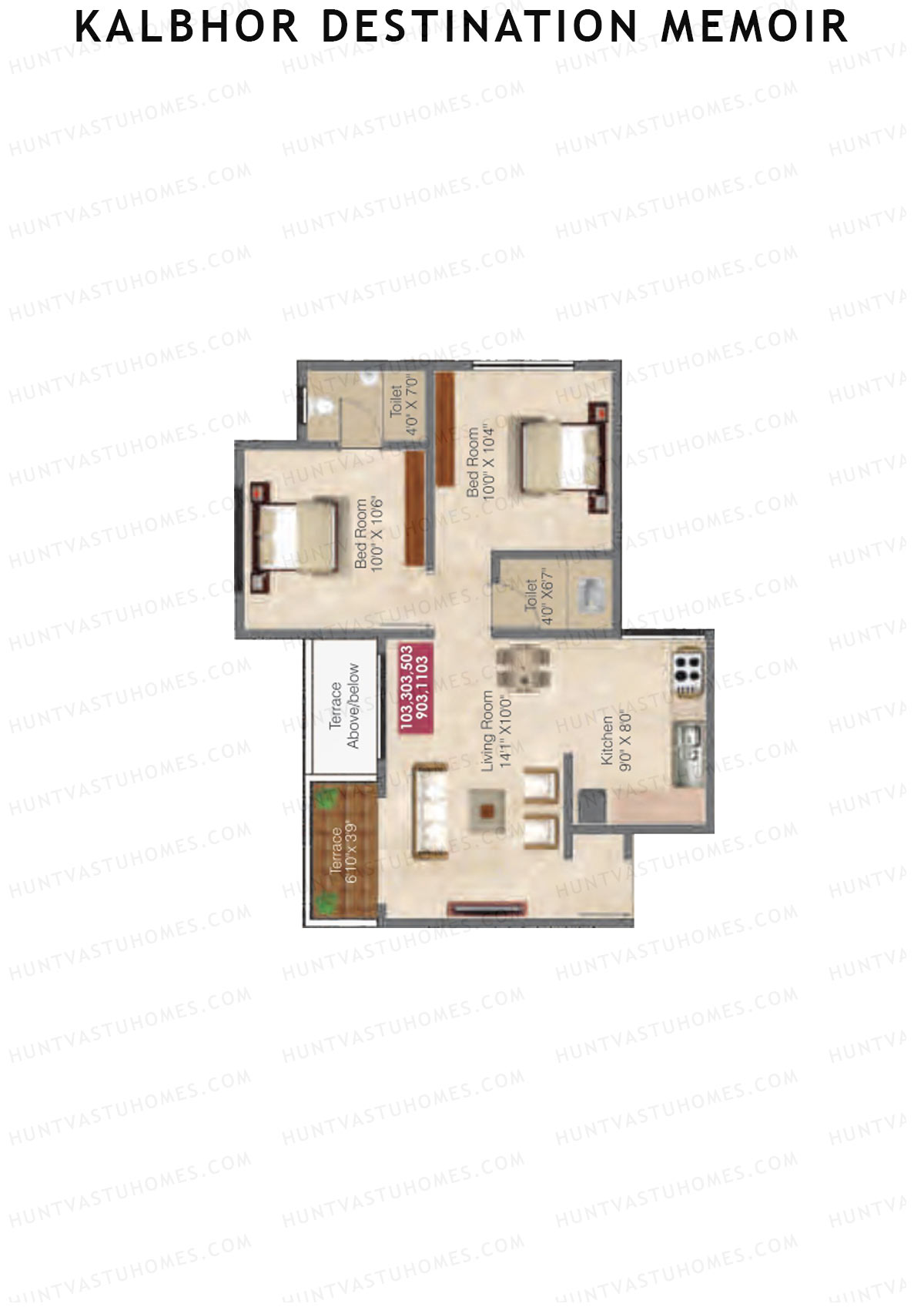 Kalbhor Destination Memoir Tower B Unit 3 Floor Plan