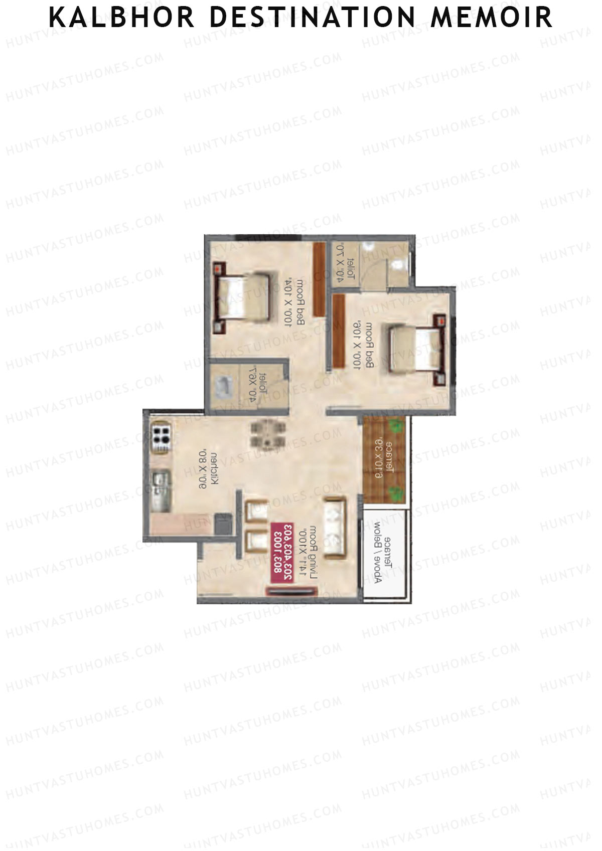 Kalbhor Destination Memoir Tower B Unit 4 Floor Plan