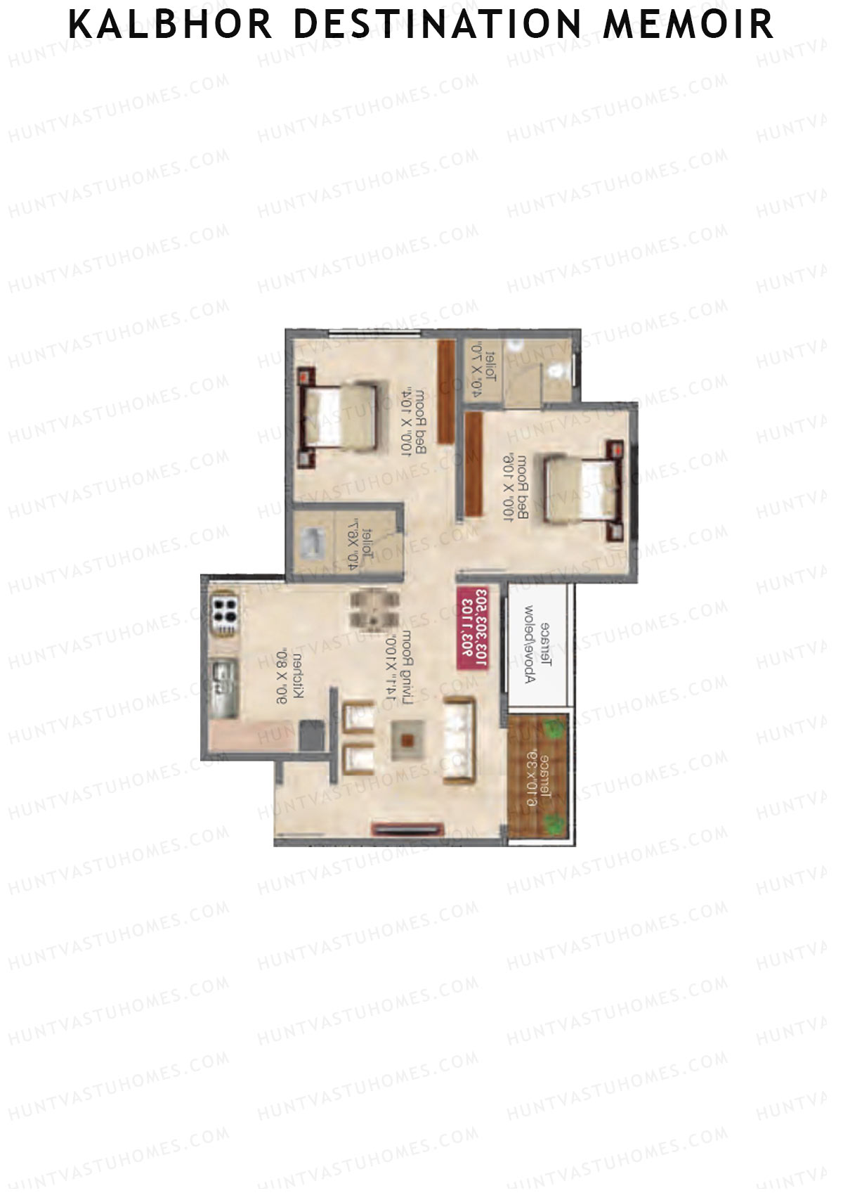 Kalbhor Destination Memoir Tower B Unit 4 Floor Plan